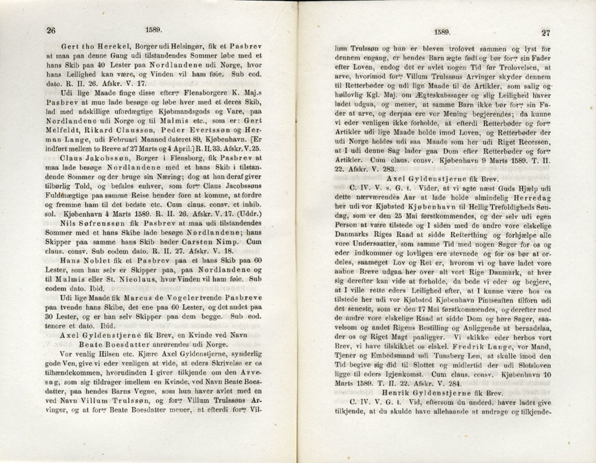 Publikasjoner utgitt av Det Norske Historiske Kildeskriftfond, PUBL/-/-/-: Norske Rigs-Registranter, bind 3, 1588-1602, s. 26-27