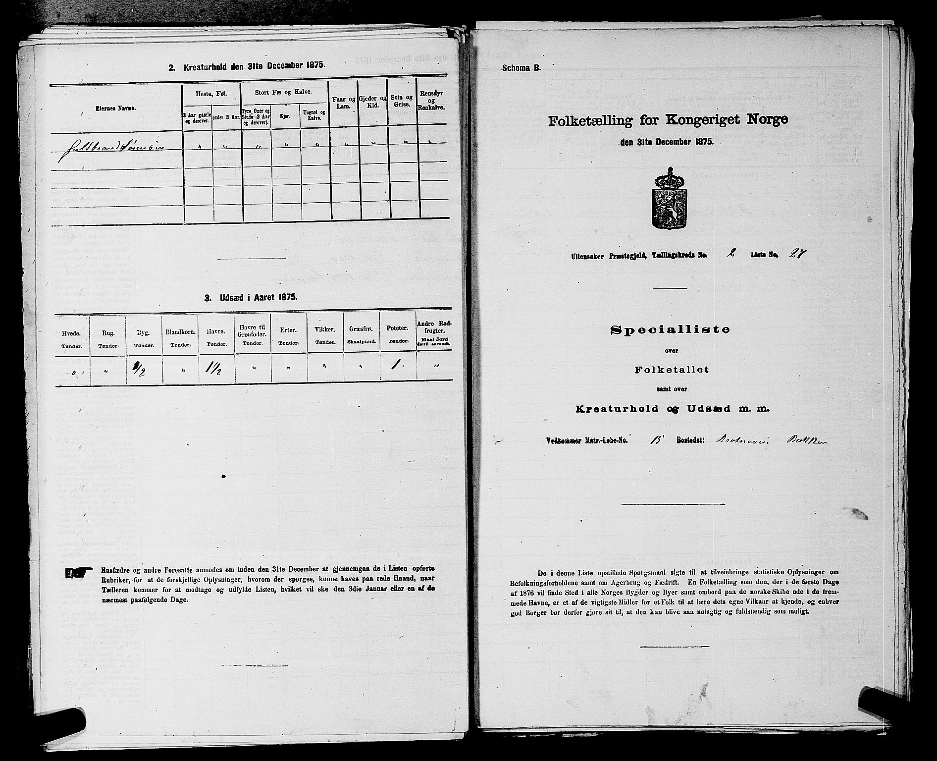 RA, Folketelling 1875 for 0235P Ullensaker prestegjeld, 1875, s. 238