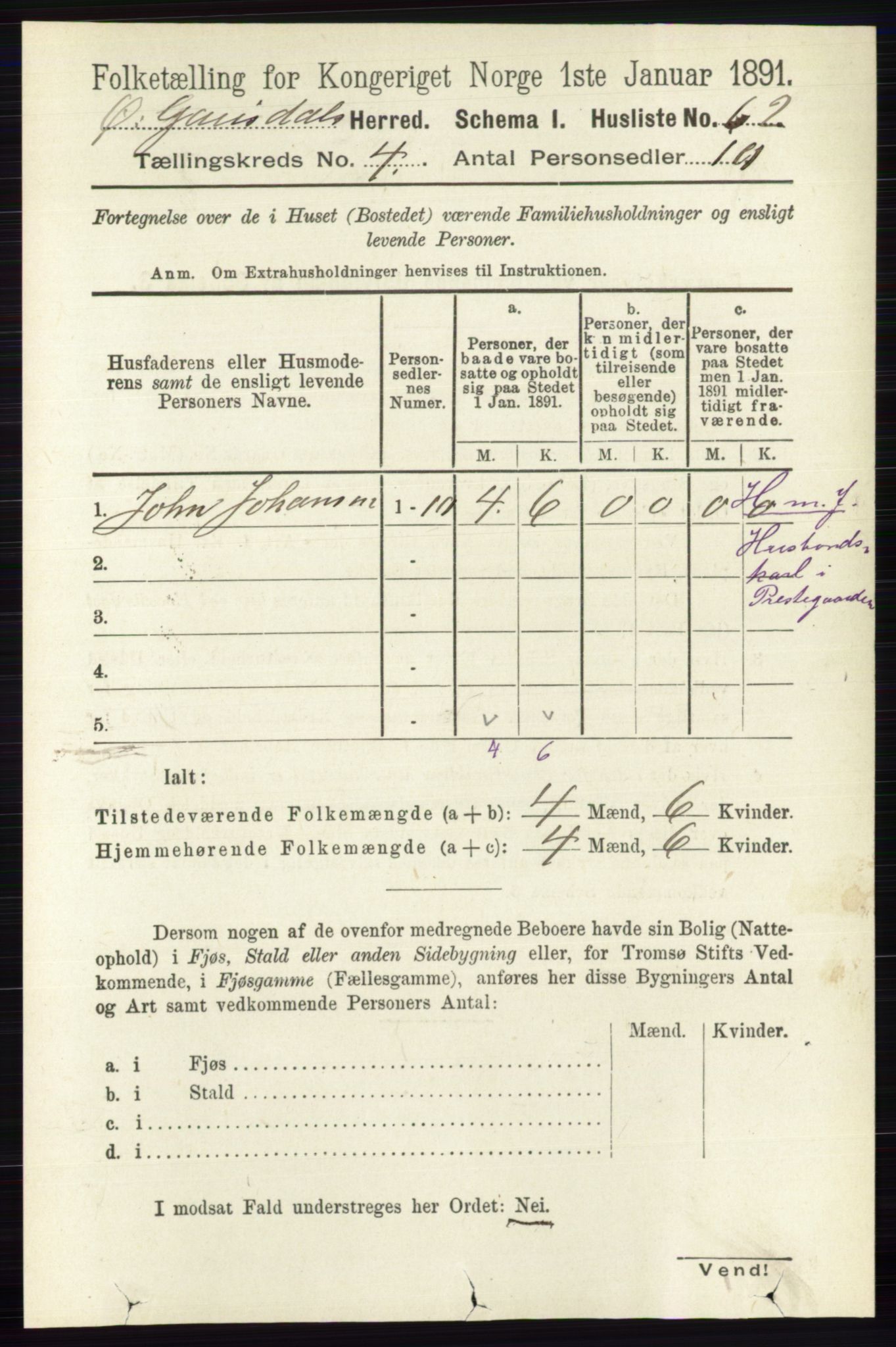 RA, Folketelling 1891 for 0522 Østre Gausdal herred, 1891, s. 2441