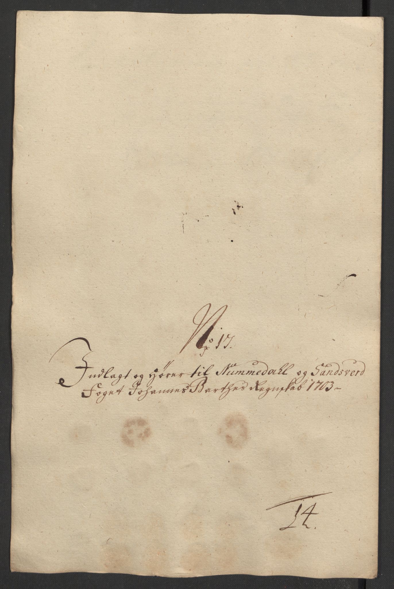 Rentekammeret inntil 1814, Reviderte regnskaper, Fogderegnskap, RA/EA-4092/R24/L1581: Fogderegnskap Numedal og Sandsvær, 1703, s. 235