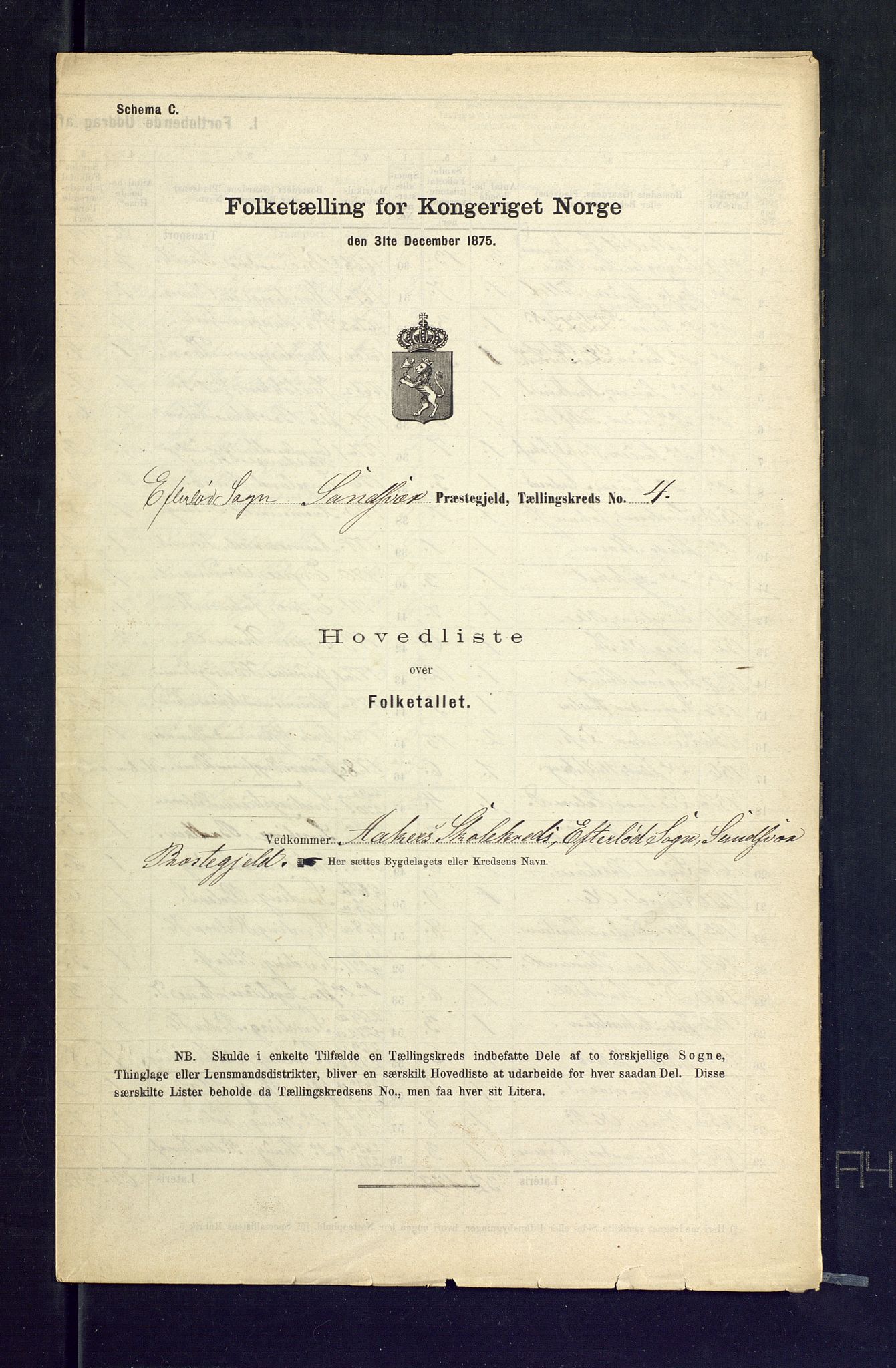 SAKO, Folketelling 1875 for 0629P Sandsvær prestegjeld, 1875, s. 23