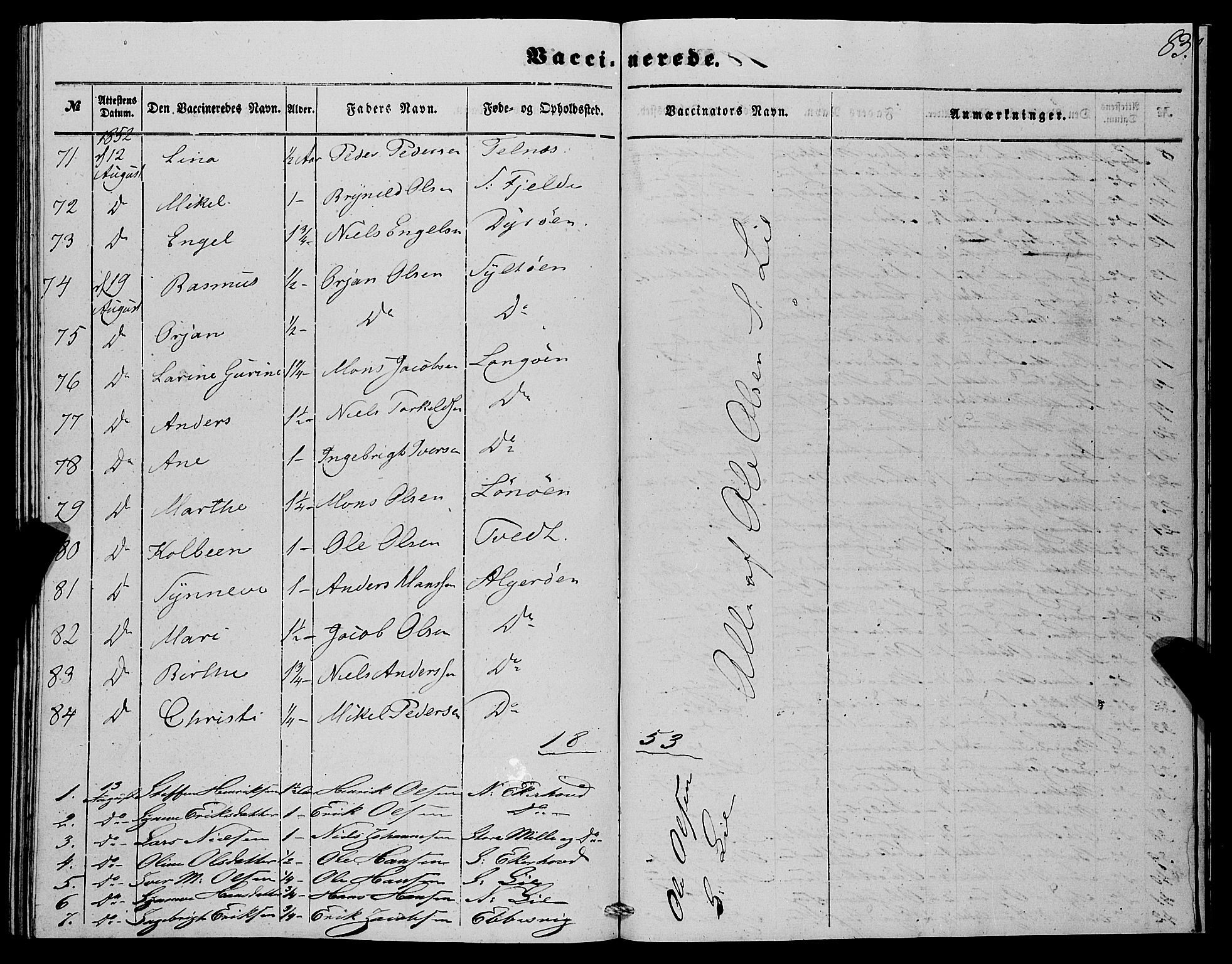 Fjell sokneprestembete, AV/SAB-A-75301/H/Haa: Ministerialbok nr. A 4, 1851-1870, s. 83