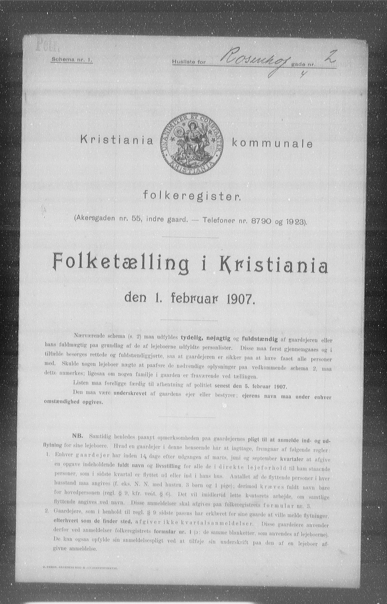 OBA, Kommunal folketelling 1.2.1907 for Kristiania kjøpstad, 1907, s. 42680