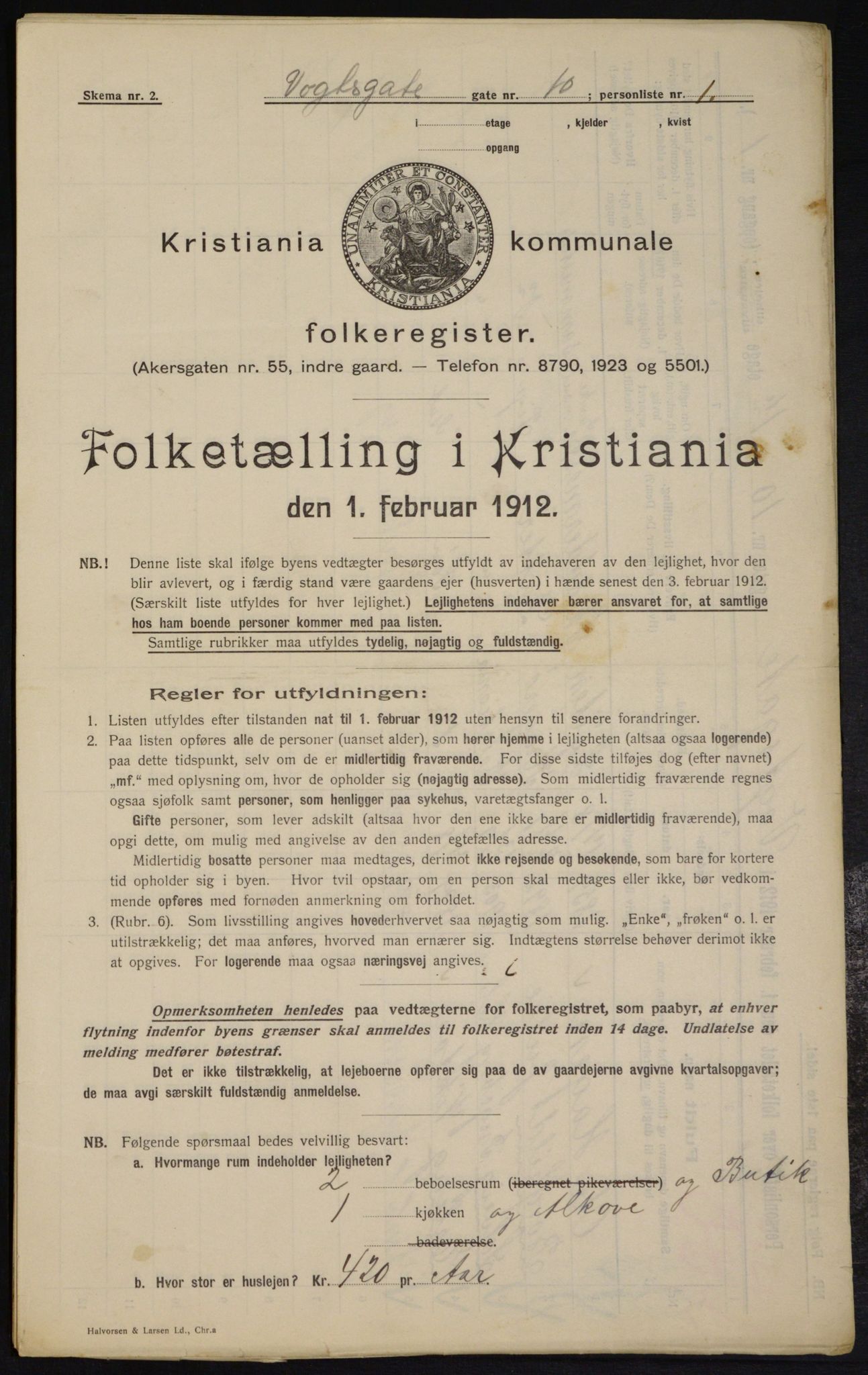 OBA, Kommunal folketelling 1.2.1912 for Kristiania, 1912, s. 124229