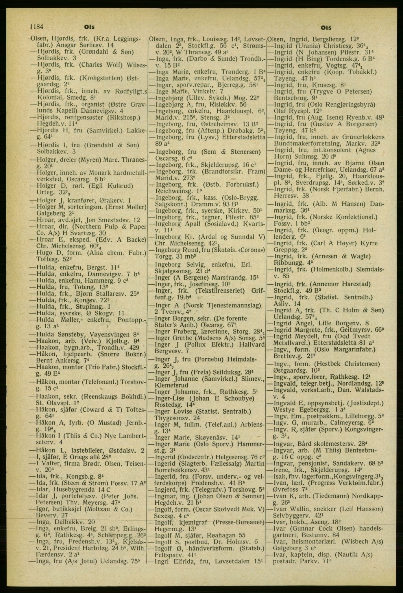 Kristiania/Oslo adressebok, PUBL/-, 1959-1960, s. 1184