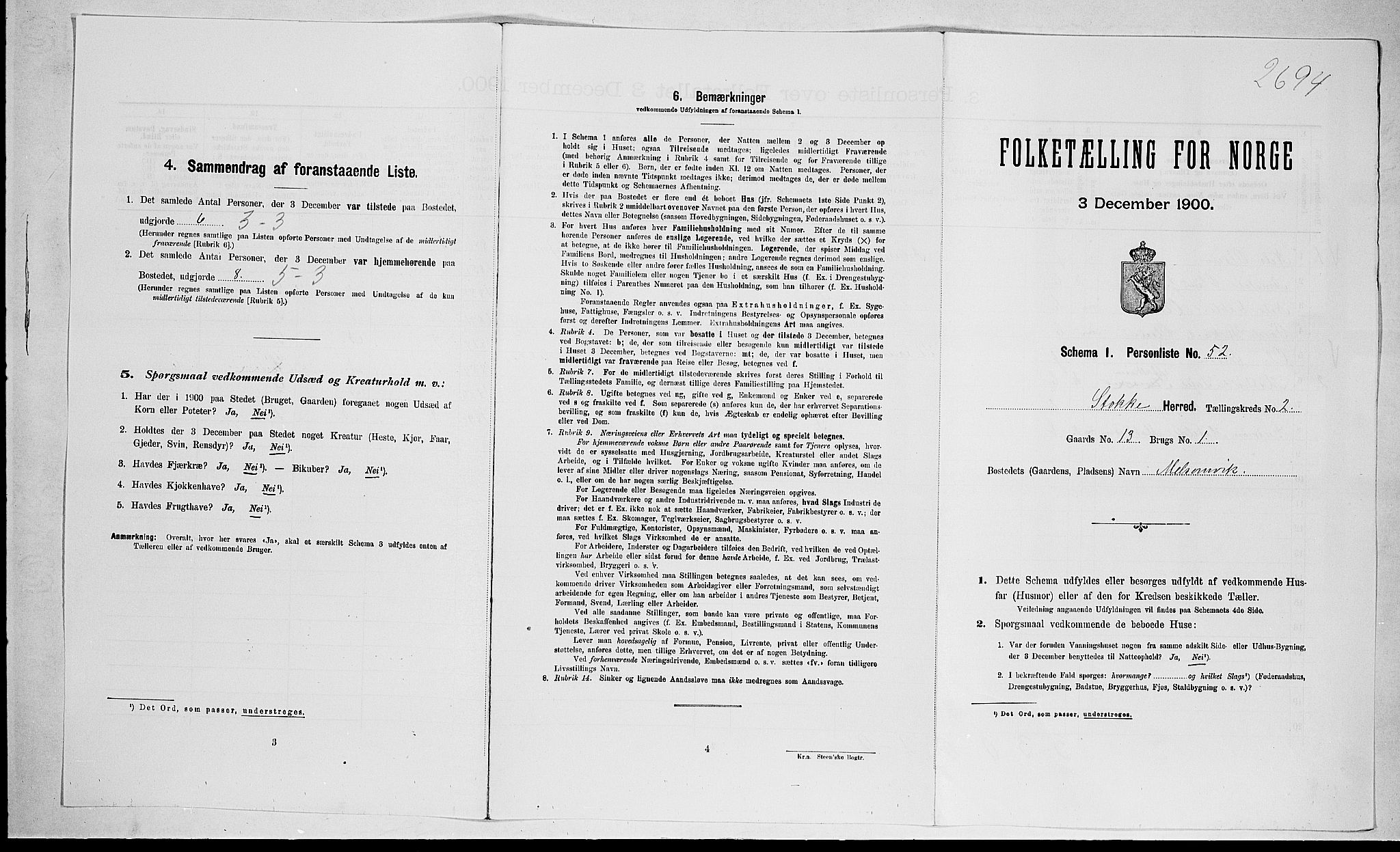 RA, Folketelling 1900 for 0720 Stokke herred, 1900, s. 467