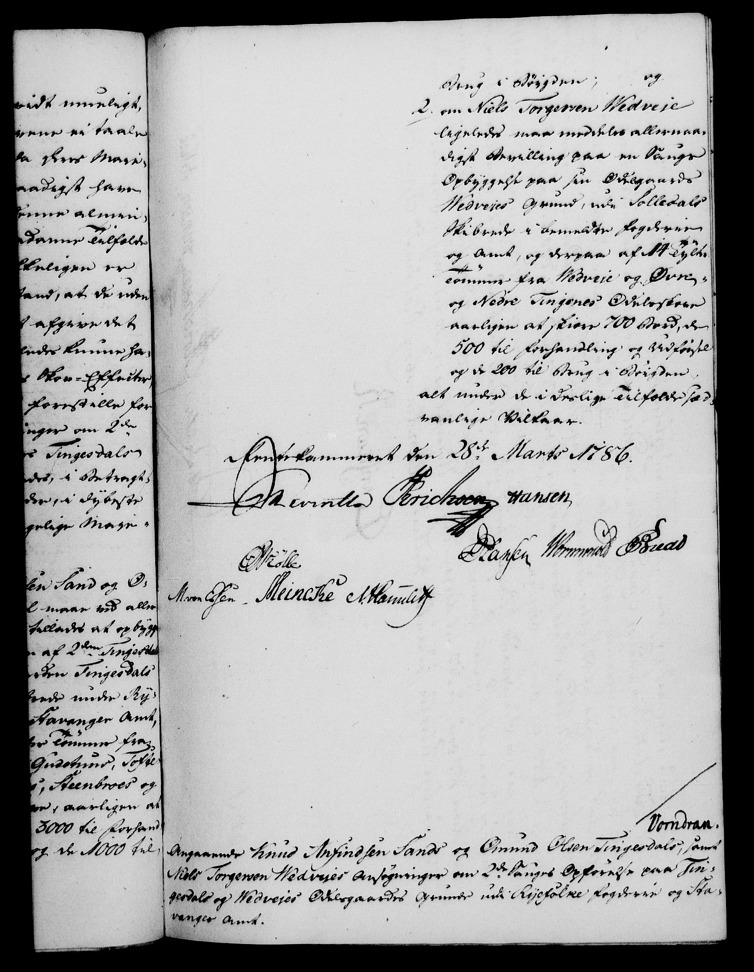 Rentekammeret, Kammerkanselliet, RA/EA-3111/G/Gf/Gfa/L0068: Norsk relasjons- og resolusjonsprotokoll (merket RK 52.68), 1786, s. 281