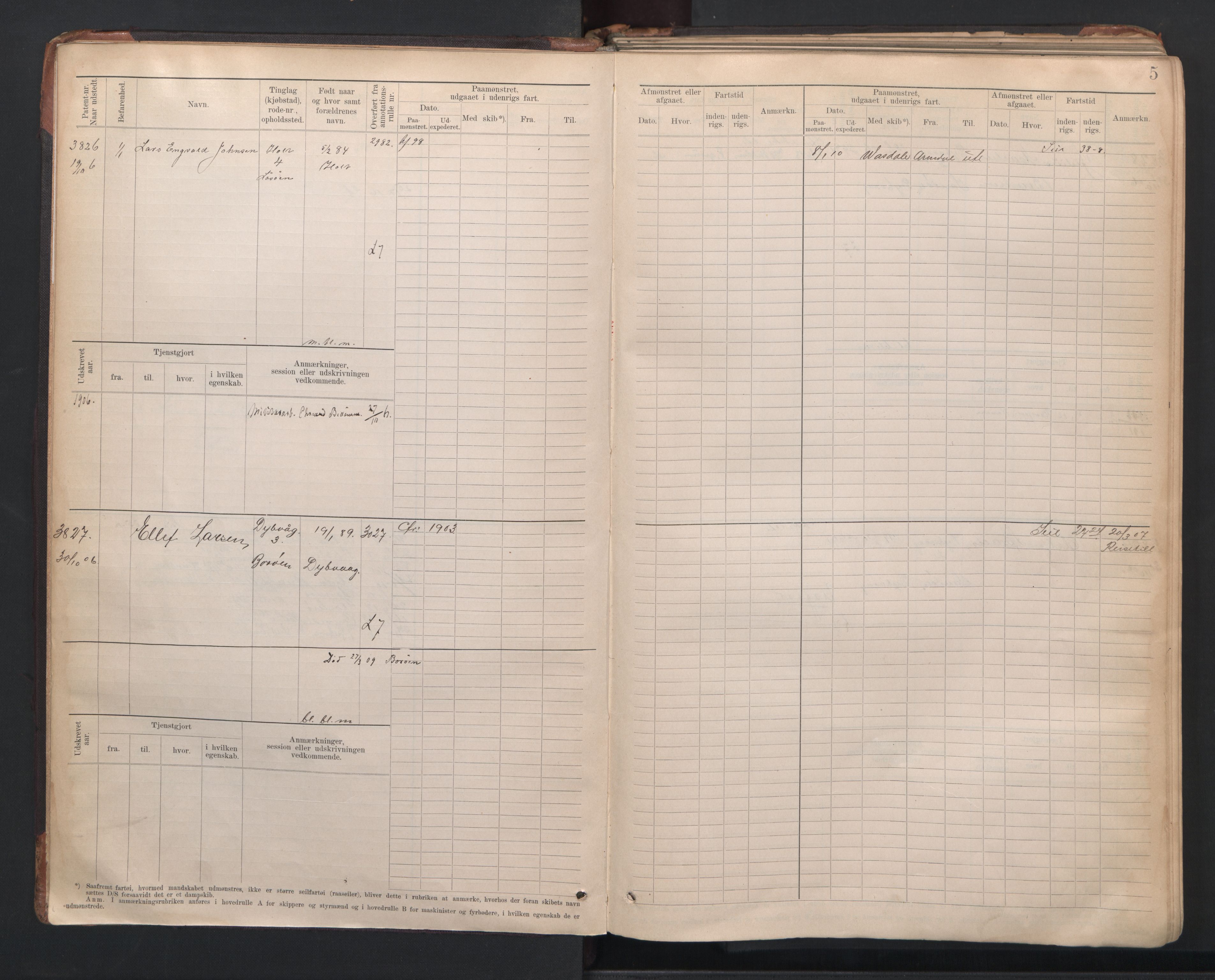 Tvedestrand mønstringskrets, AV/SAK-2031-0011/F/Fb/L0006: Hovedrulle A nr 3818-4409, R-7, 1905-1948, s. 8