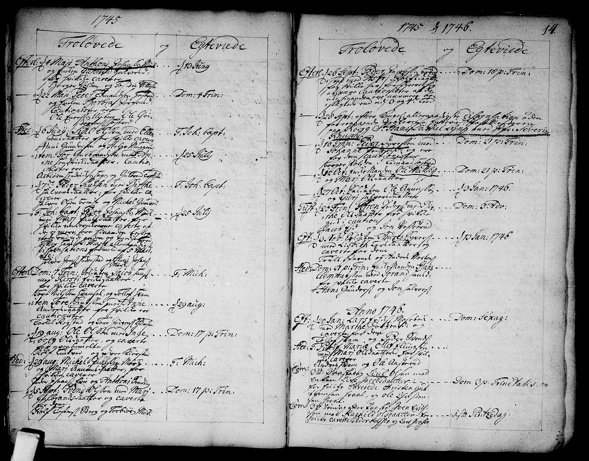 Sandsvær kirkebøker, SAKO/A-244/F/Fa/L0002a: Ministerialbok nr. I 2, 1725-1809, s. 14