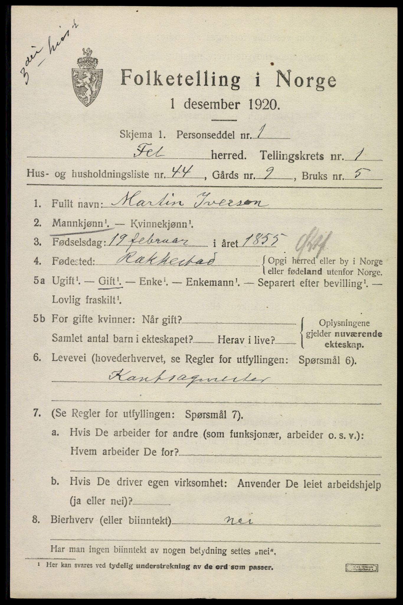 SAO, Folketelling 1920 for 0227 Fet herred, 1920, s. 2370