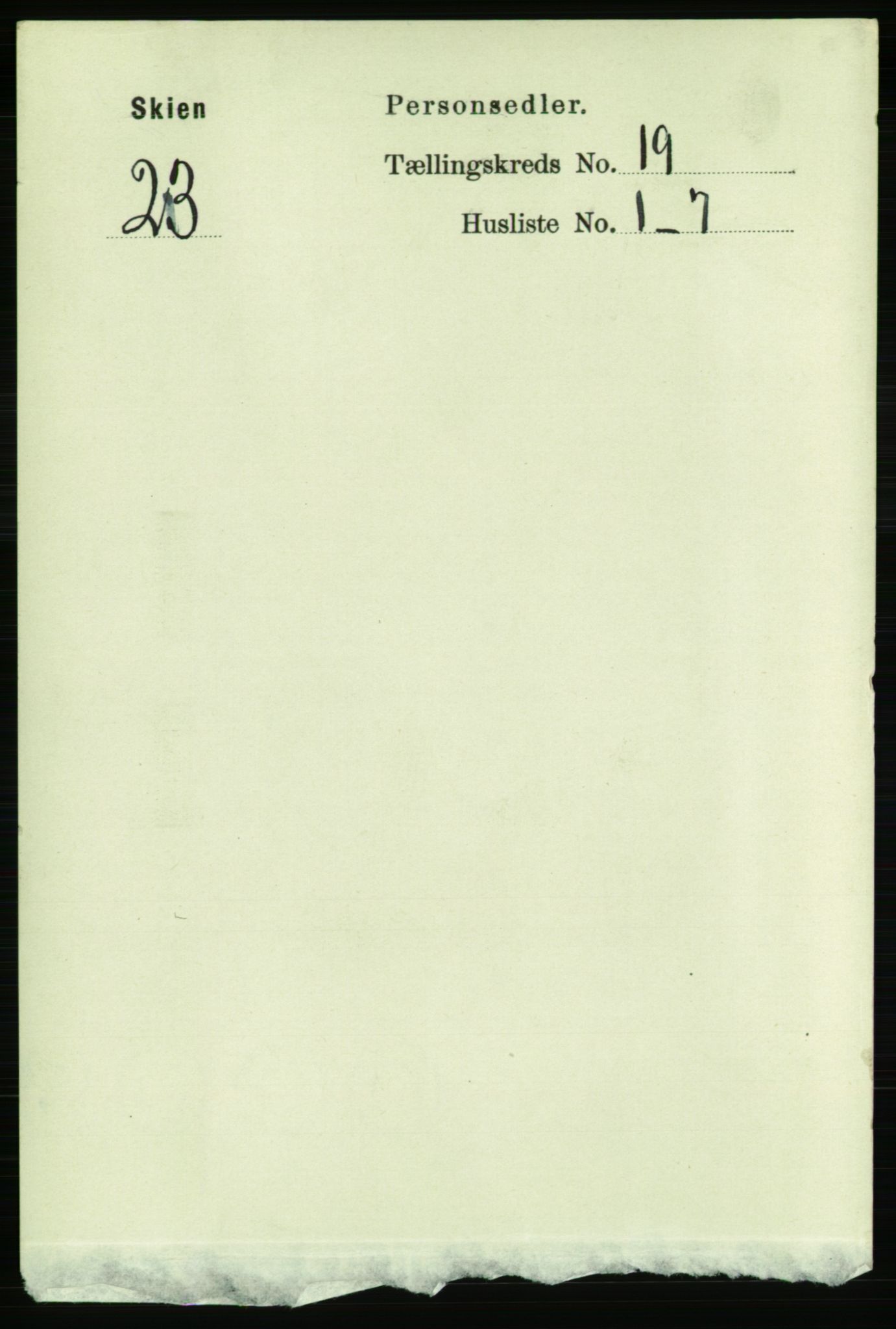 RA, Folketelling 1891 for 0806 Skien kjøpstad, 1891, s. 5061