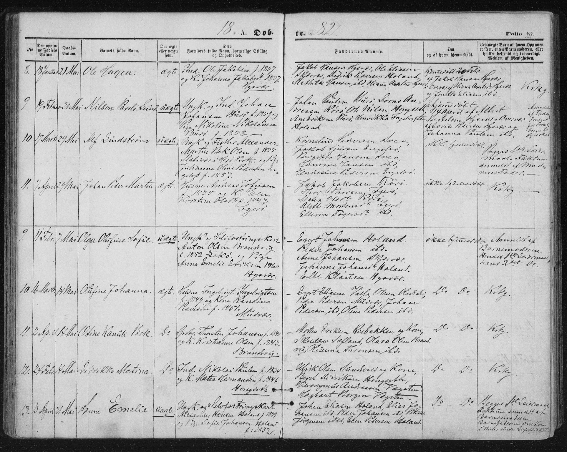 Ministerialprotokoller, klokkerbøker og fødselsregistre - Nordland, AV/SAT-A-1459/816/L0241: Ministerialbok nr. 816A07, 1870-1885, s. 79