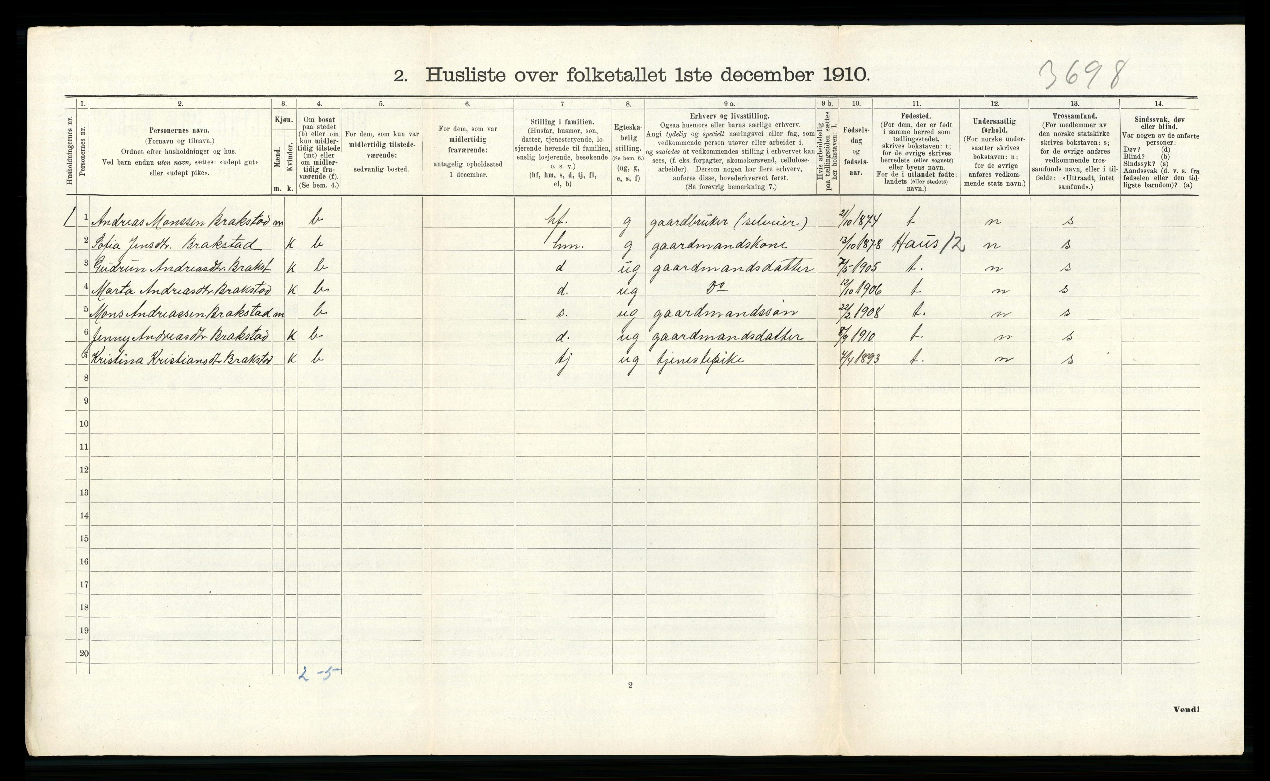 RA, Folketelling 1910 for 1257 Alversund herred, 1910, s. 173