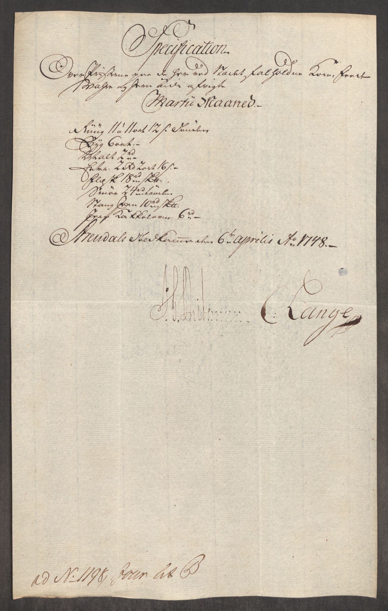 Rentekammeret inntil 1814, Realistisk ordnet avdeling, RA/EA-4070/Oe/L0003: [Ø1]: Priskuranter, 1745-1748, s. 827