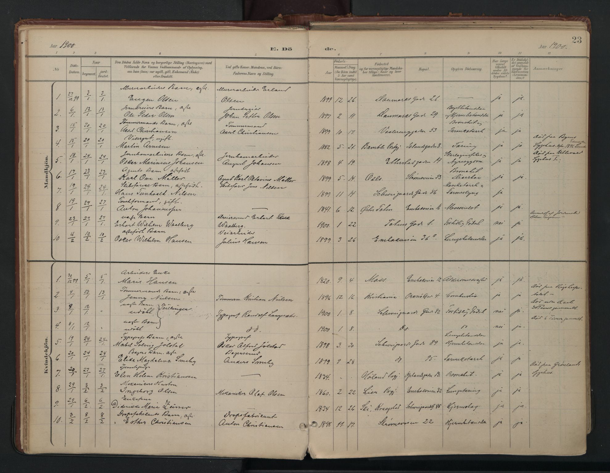 Vålerengen prestekontor Kirkebøker, AV/SAO-A-10878/F/Fa/L0003: Ministerialbok nr. 3, 1899-1930, s. 23