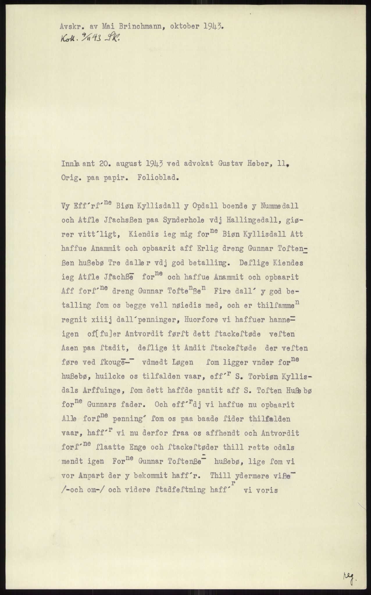 Samlinger til kildeutgivelse, Diplomavskriftsamlingen, RA/EA-4053/H/Ha, s. 1929