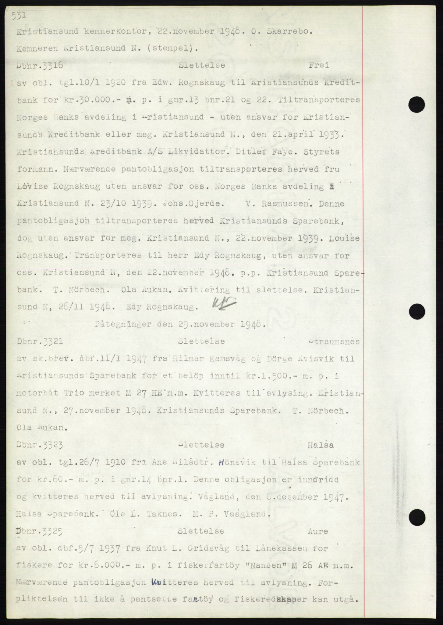 Nordmøre sorenskriveri, SAT/A-4132/1/2/2Ca: Pantebok nr. C82b, 1946-1951, Dagboknr: 3316/1948