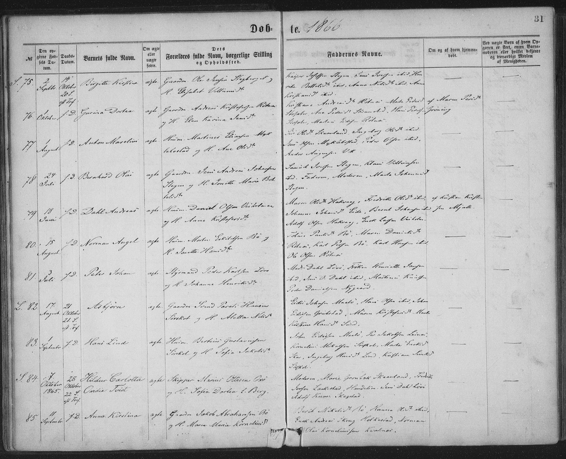 Ministerialprotokoller, klokkerbøker og fødselsregistre - Nordland, AV/SAT-A-1459/855/L0801: Ministerialbok nr. 855A09, 1864-1874, s. 31