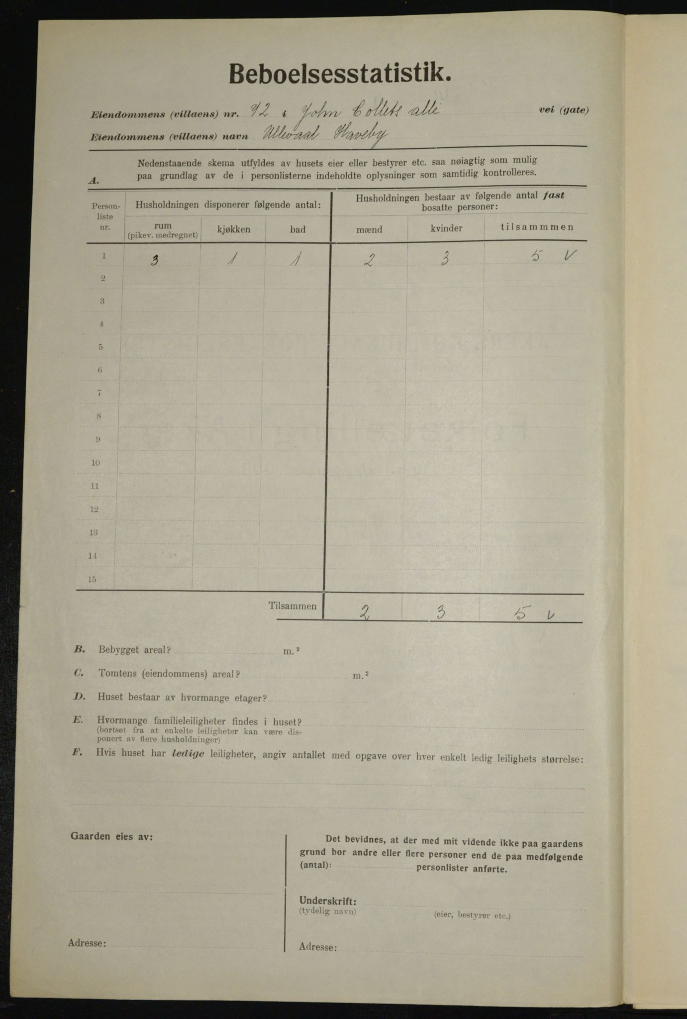 , Kommunal folketelling 1.12.1923 for Aker, 1923, s. 21026