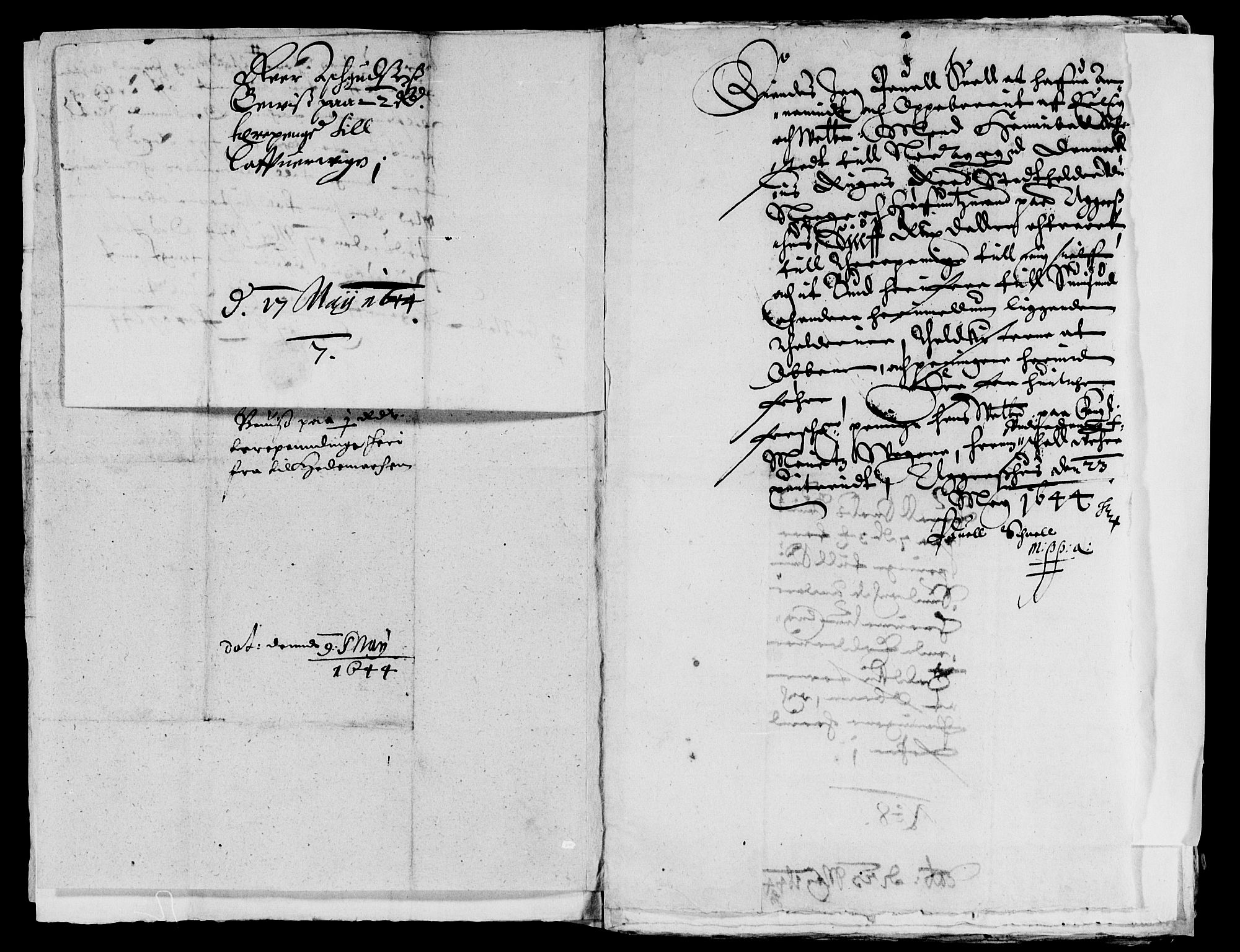Rentekammeret inntil 1814, Reviderte regnskaper, Lensregnskaper, AV/RA-EA-5023/R/Rb/Rba/L0180: Akershus len, 1644-1645
