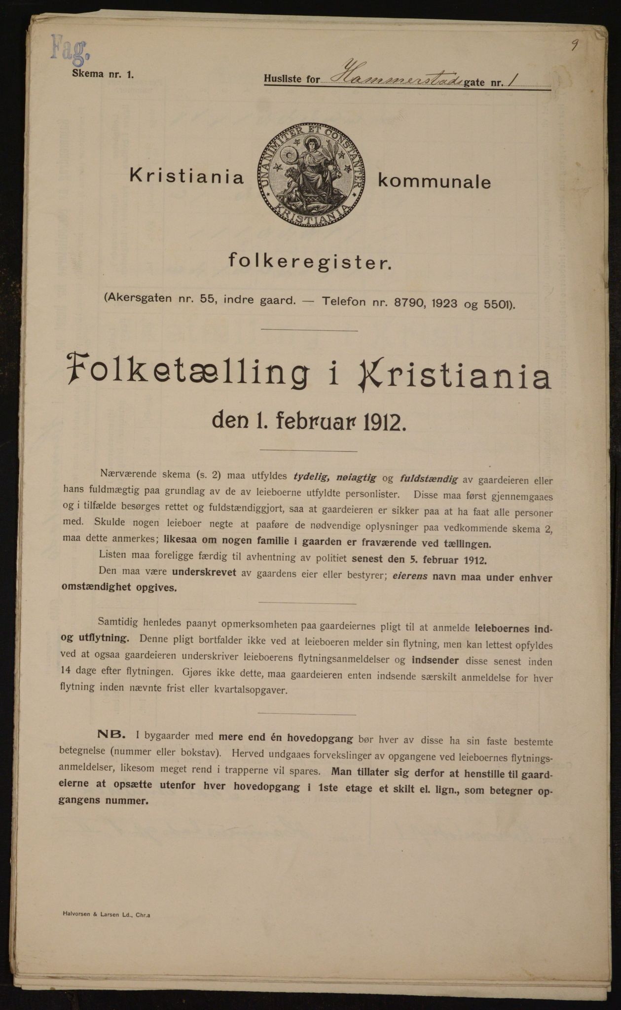 OBA, Kommunal folketelling 1.2.1912 for Kristiania, 1912, s. 34488