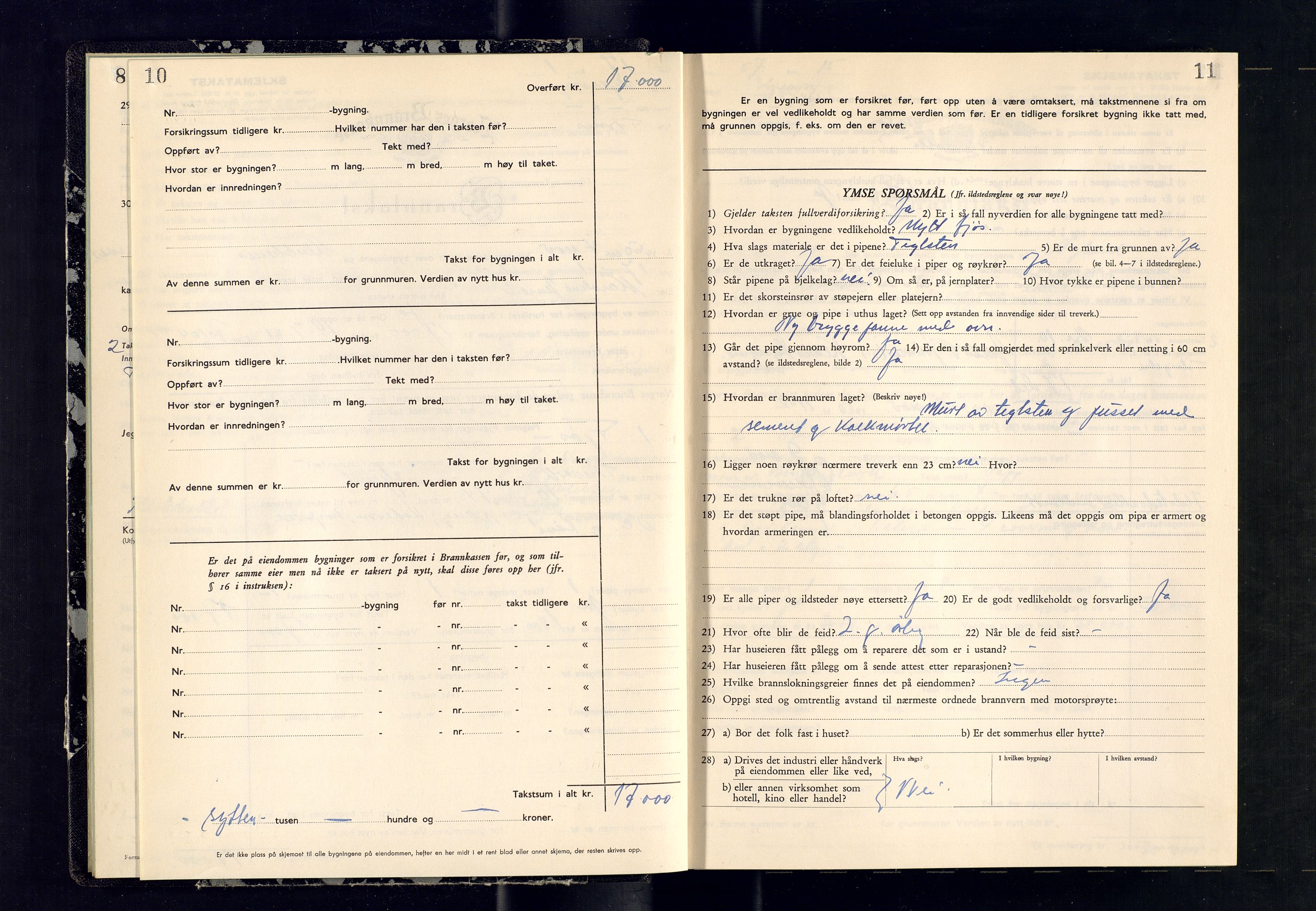 Skjervøy lensmannskontor, AV/SATØ-SATØ-63/F/Fu/Fub/L0275: Branntakstprotokoll (S), 1950-1951, s. 10-11