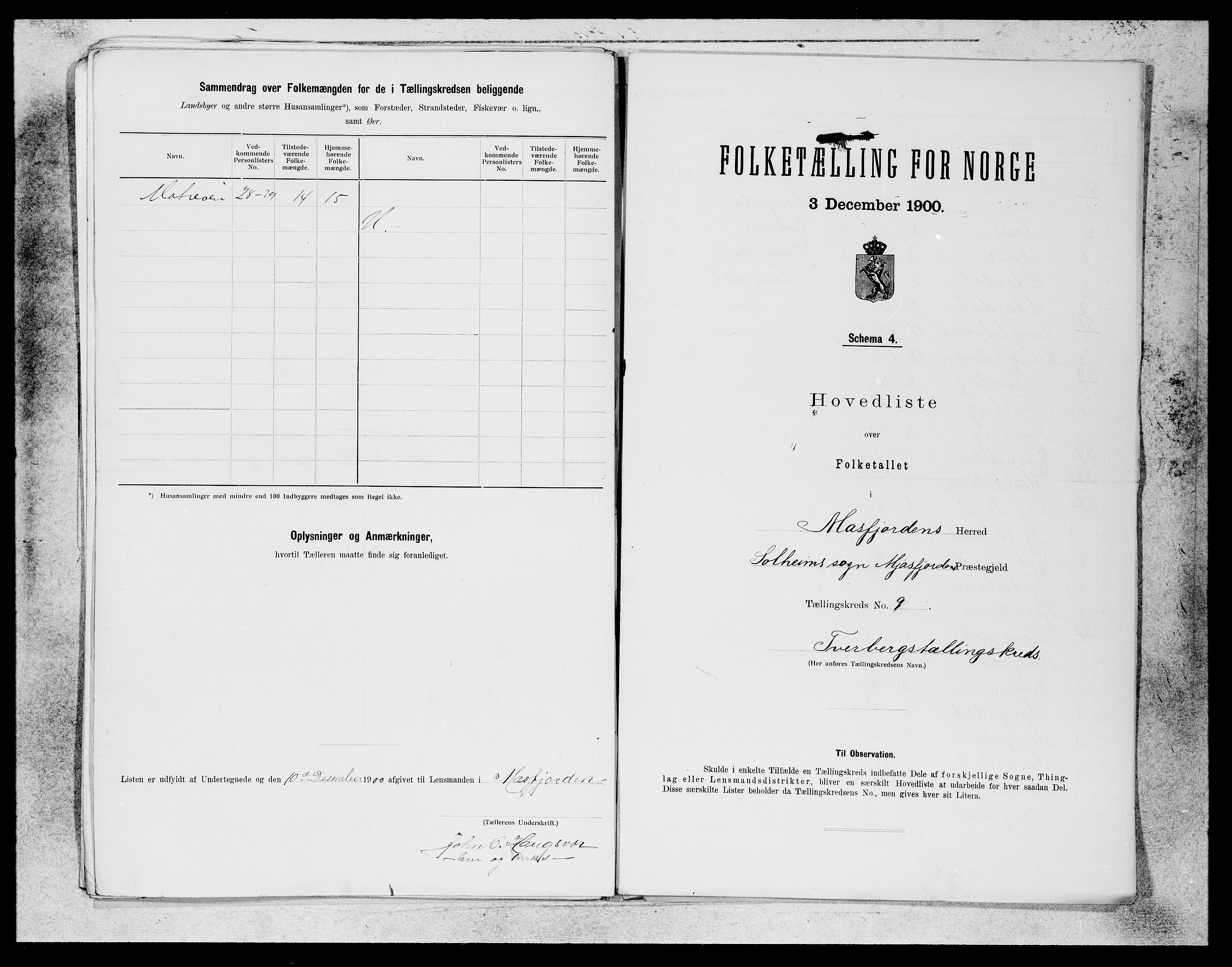 SAB, Folketelling 1900 for 1266 Masfjorden herred, 1900, s. 19