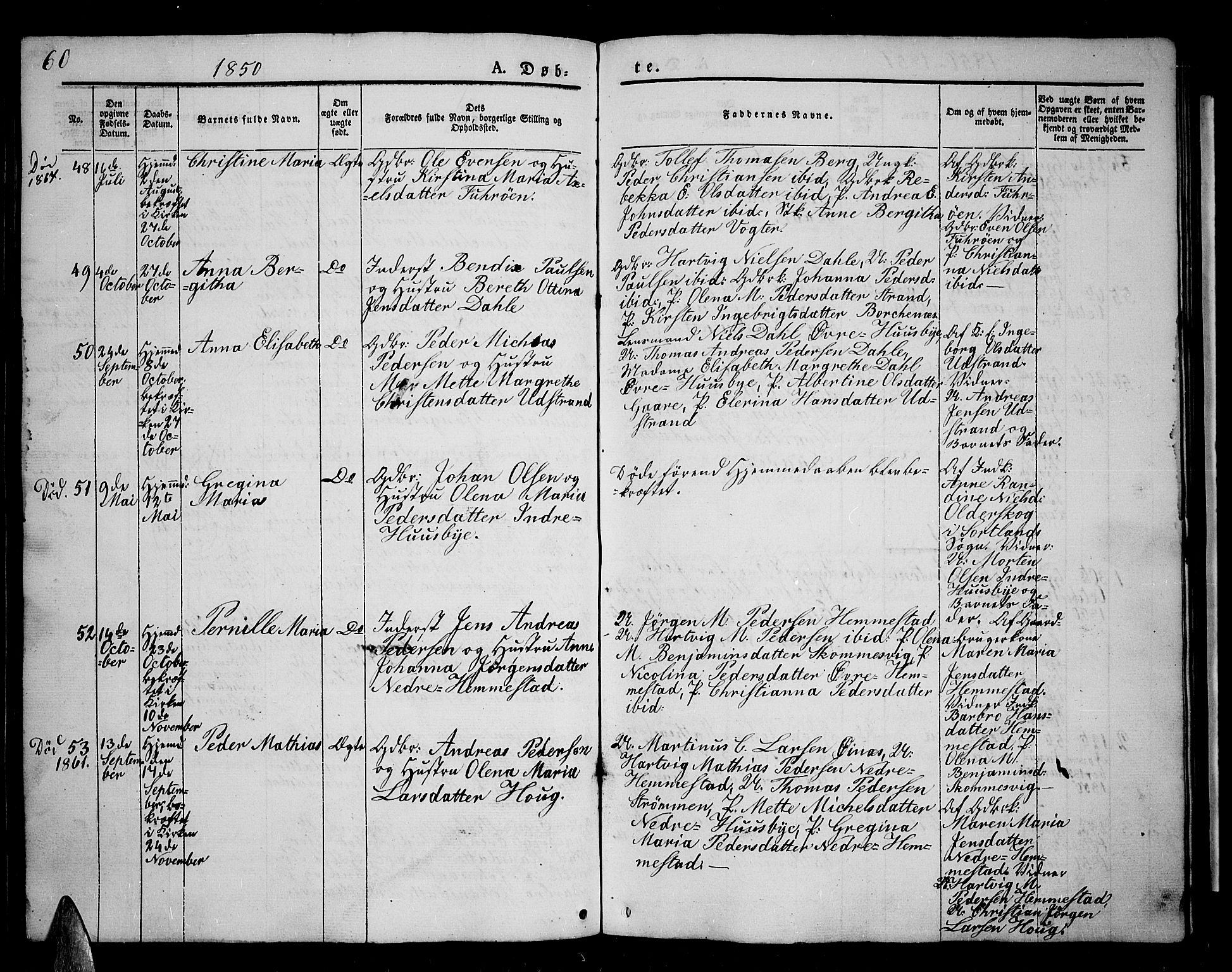 Kvæfjord sokneprestkontor, AV/SATØ-S-1323/G/Ga/Gab/L0002klokker: Klokkerbok nr. 2, 1841-1855, s. 60