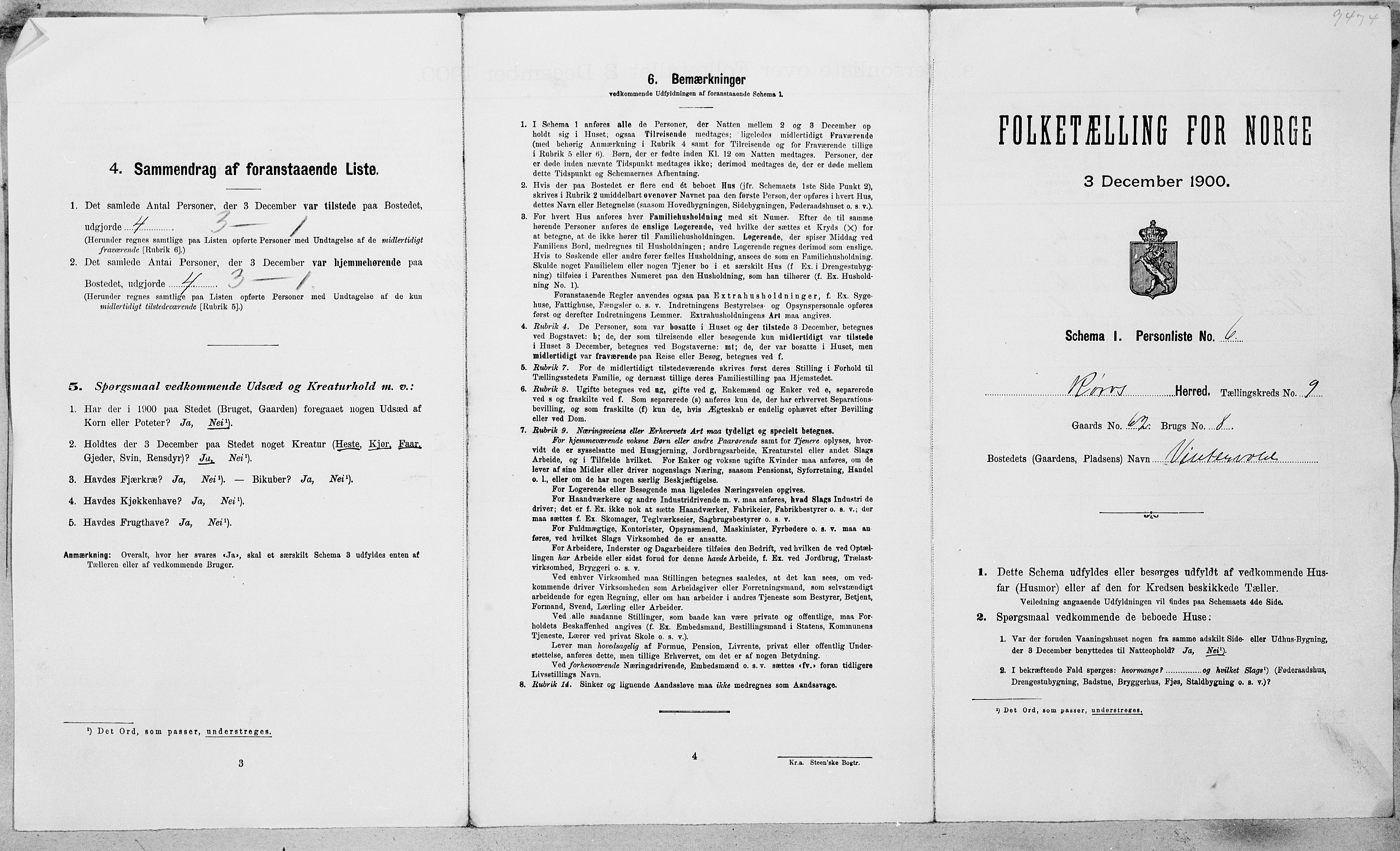 SAT, Folketelling 1900 for 1640 Røros herred, 1900, s. 36