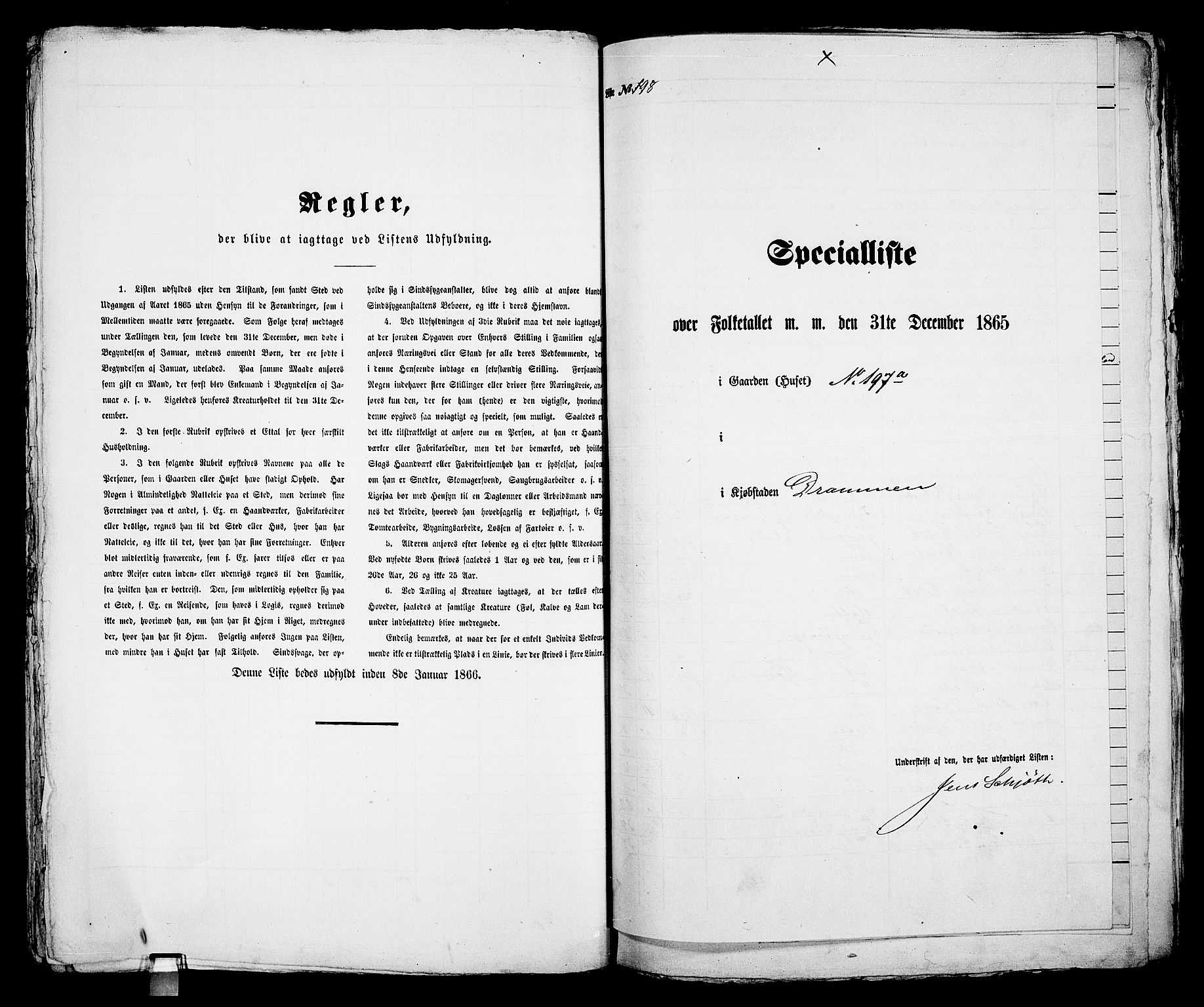 RA, Folketelling 1865 for 0602aB Bragernes prestegjeld i Drammen kjøpstad, 1865, s. 422