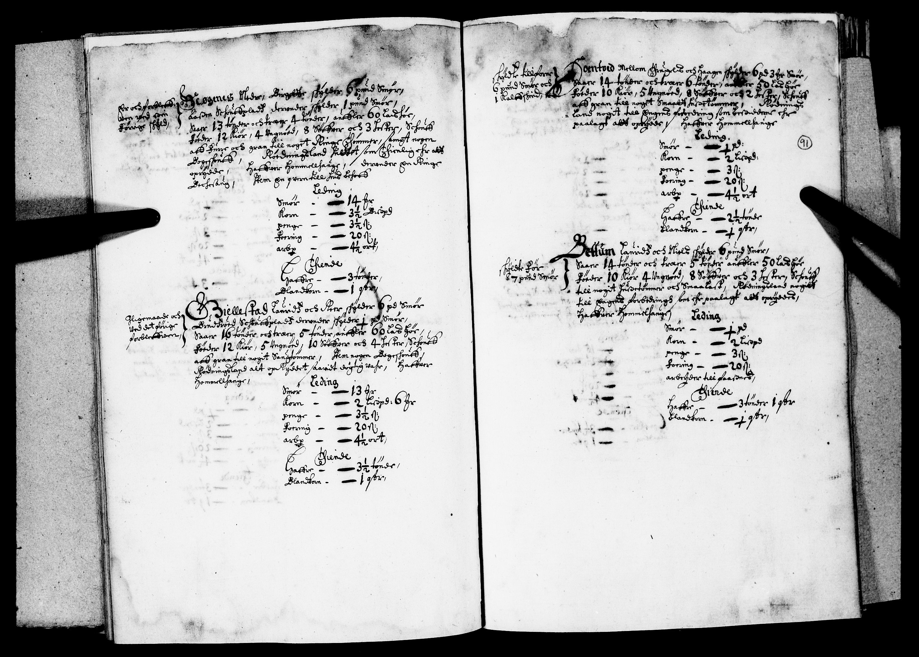 Rentekammeret inntil 1814, Realistisk ordnet avdeling, AV/RA-EA-4070/N/Nb/Nba/L0019: Tønsberg len, 1. del, 1668, s. 90b-91a