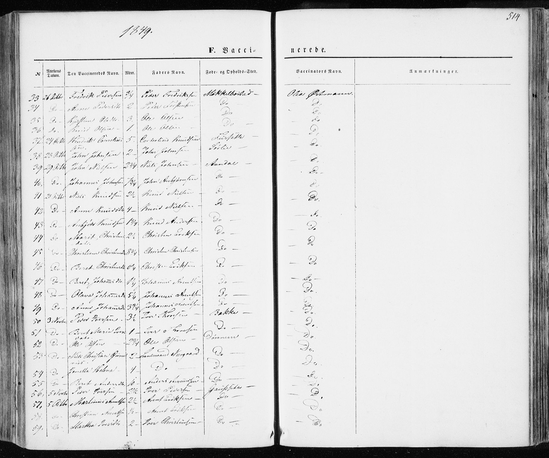 Ministerialprotokoller, klokkerbøker og fødselsregistre - Møre og Romsdal, AV/SAT-A-1454/586/L0984: Ministerialbok nr. 586A10, 1844-1856, s. 514