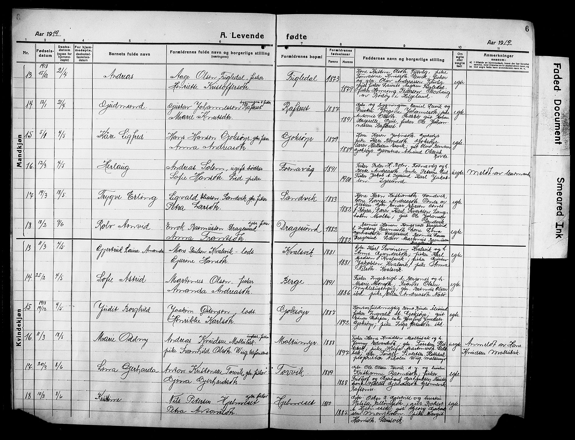 Ministerialprotokoller, klokkerbøker og fødselsregistre - Møre og Romsdal, AV/SAT-A-1454/507/L0084: Klokkerbok nr. 507C07, 1919-1932, s. 6