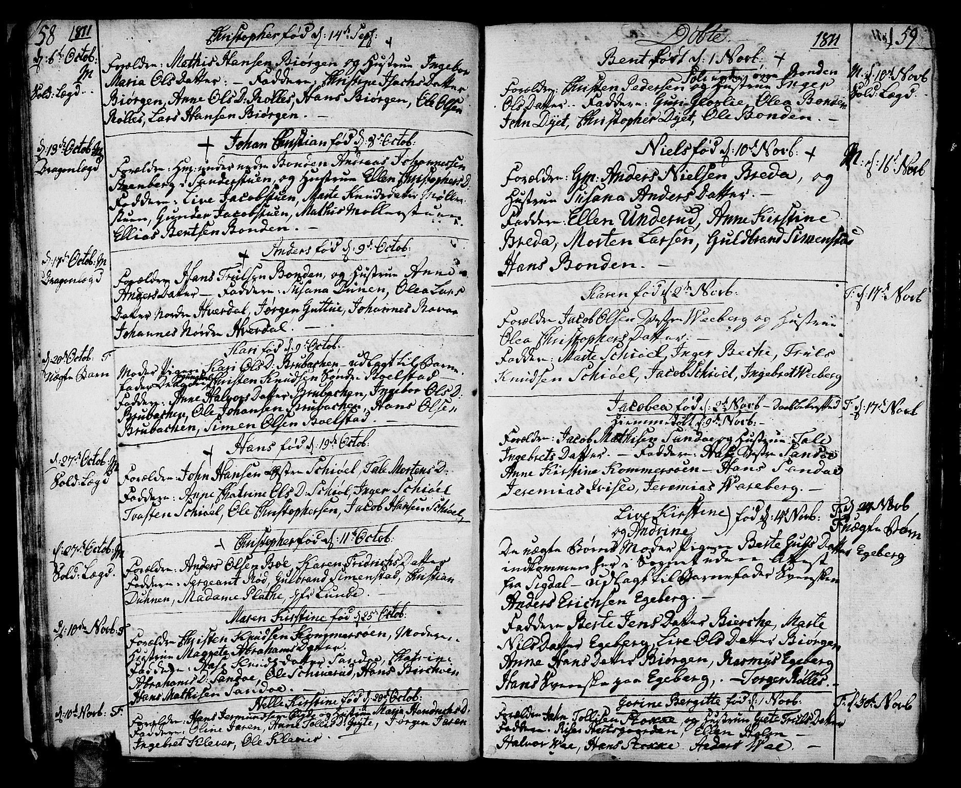 Sande Kirkebøker, AV/SAKO-A-53/F/Fa/L0002: Ministerialbok nr. 2, 1804-1814, s. 58-59