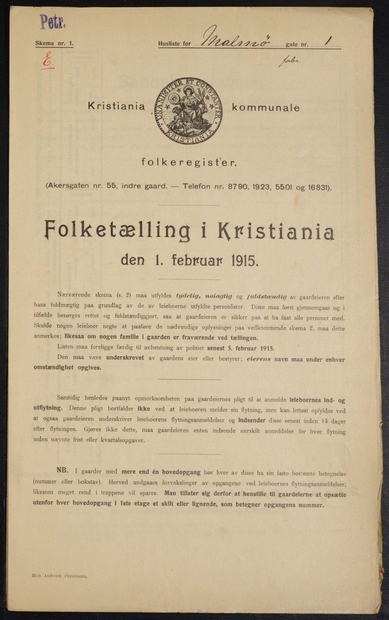 OBA, Kommunal folketelling 1.2.1915 for Kristiania, 1915, s. 59421