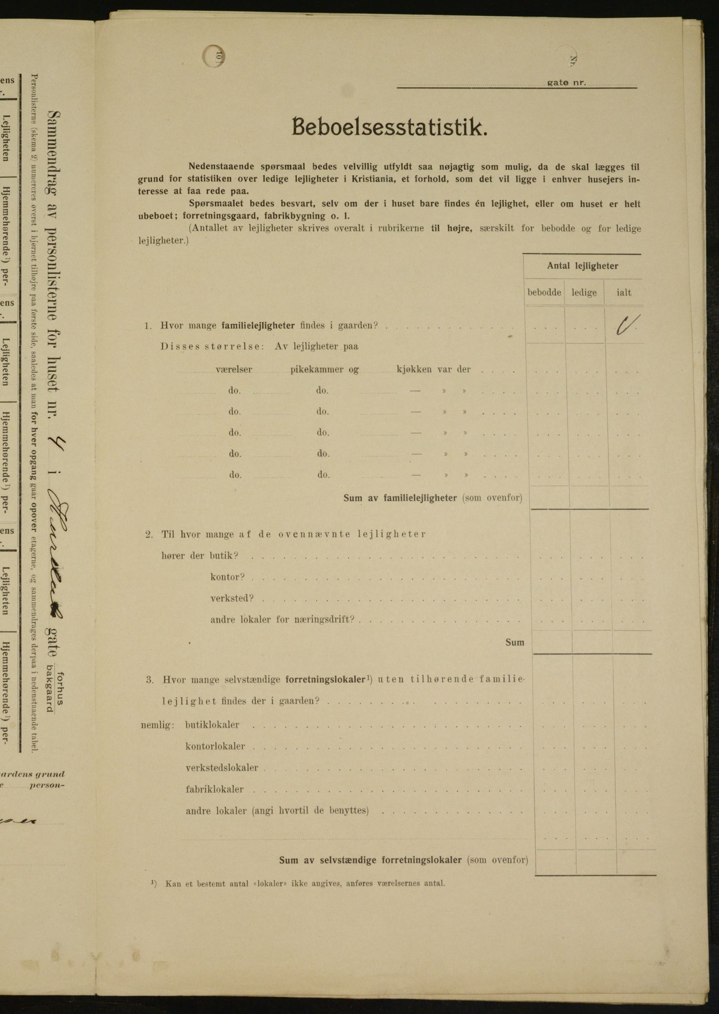 OBA, Kommunal folketelling 1.2.1909 for Kristiania kjøpstad, 1909, s. 38386