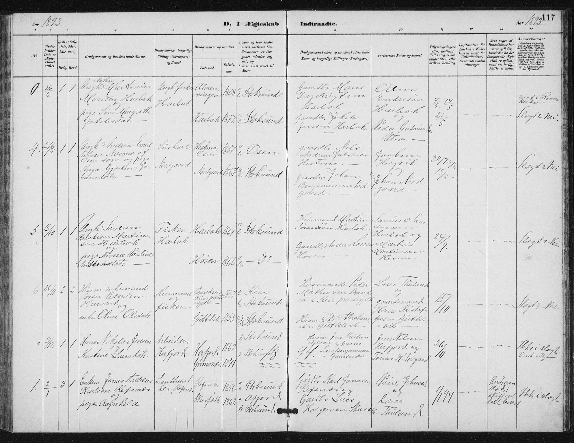 Ministerialprotokoller, klokkerbøker og fødselsregistre - Sør-Trøndelag, AV/SAT-A-1456/656/L0698: Klokkerbok nr. 656C04, 1890-1904, s. 117