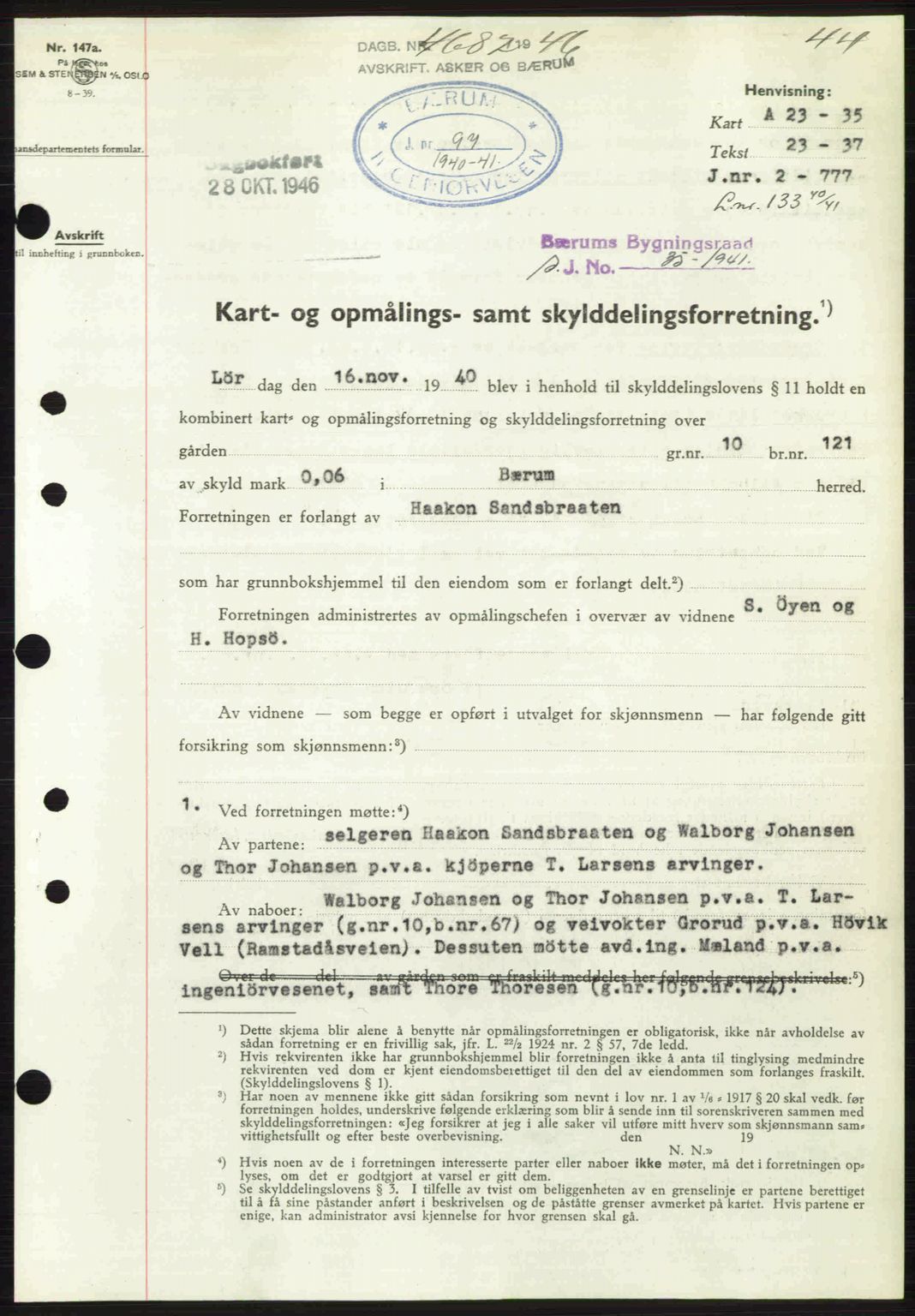 Aker herredsskriveri, SAO/A-10896/G/Gb/Gbb/Gbbb/L0036: Pantebok nr. A82, 1946-1947, Dagboknr: 4682/1946