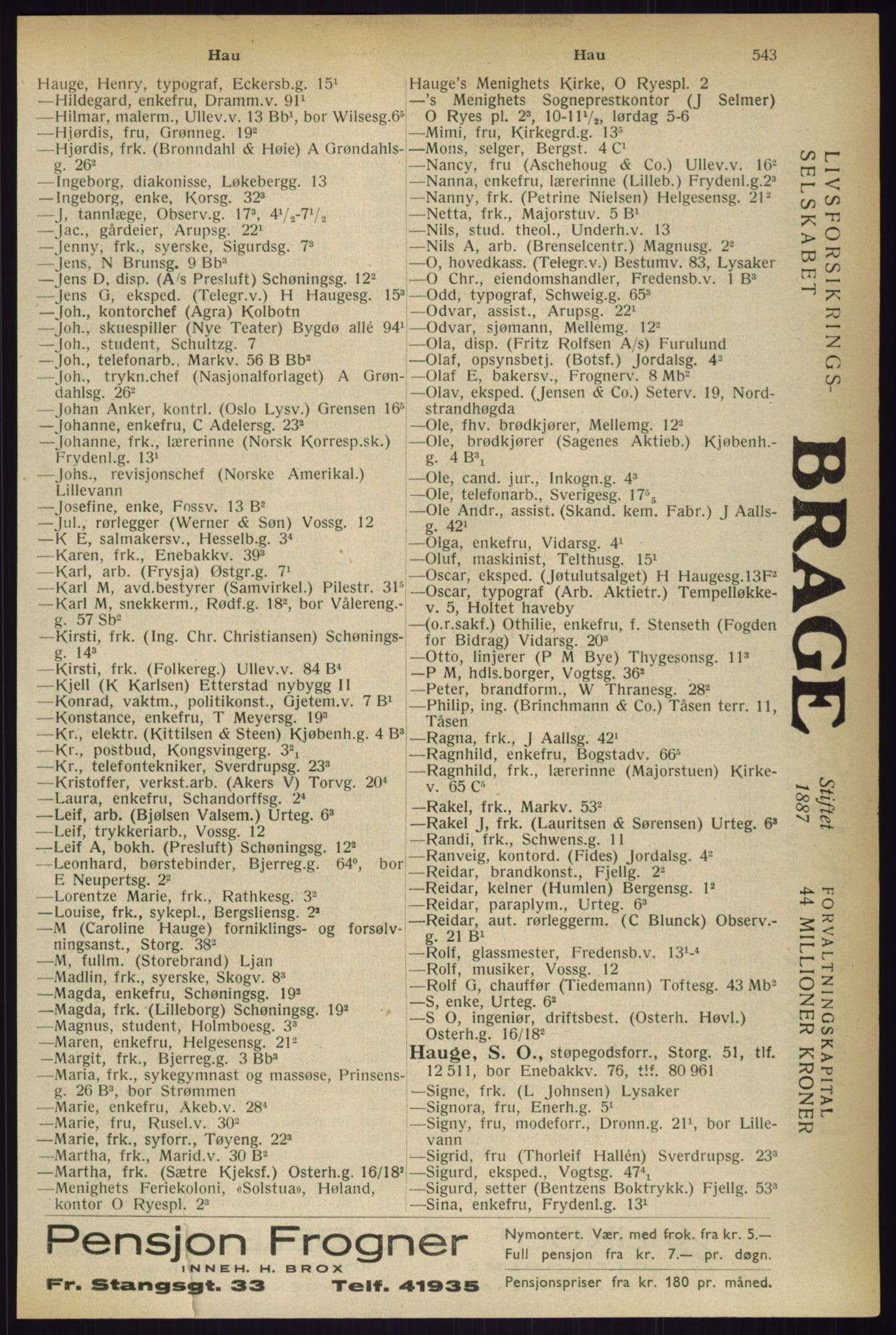 Kristiania/Oslo adressebok, PUBL/-, 1933, s. 543