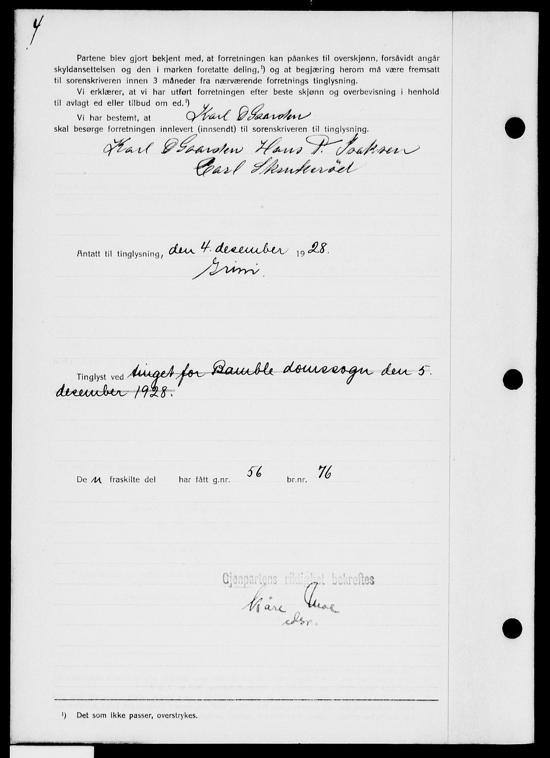 Bamble sorenskriveri, SAKO/A-214/G/Ga/Gab/L0022: Pantebok nr. II 22, 1928-1929, s. 4