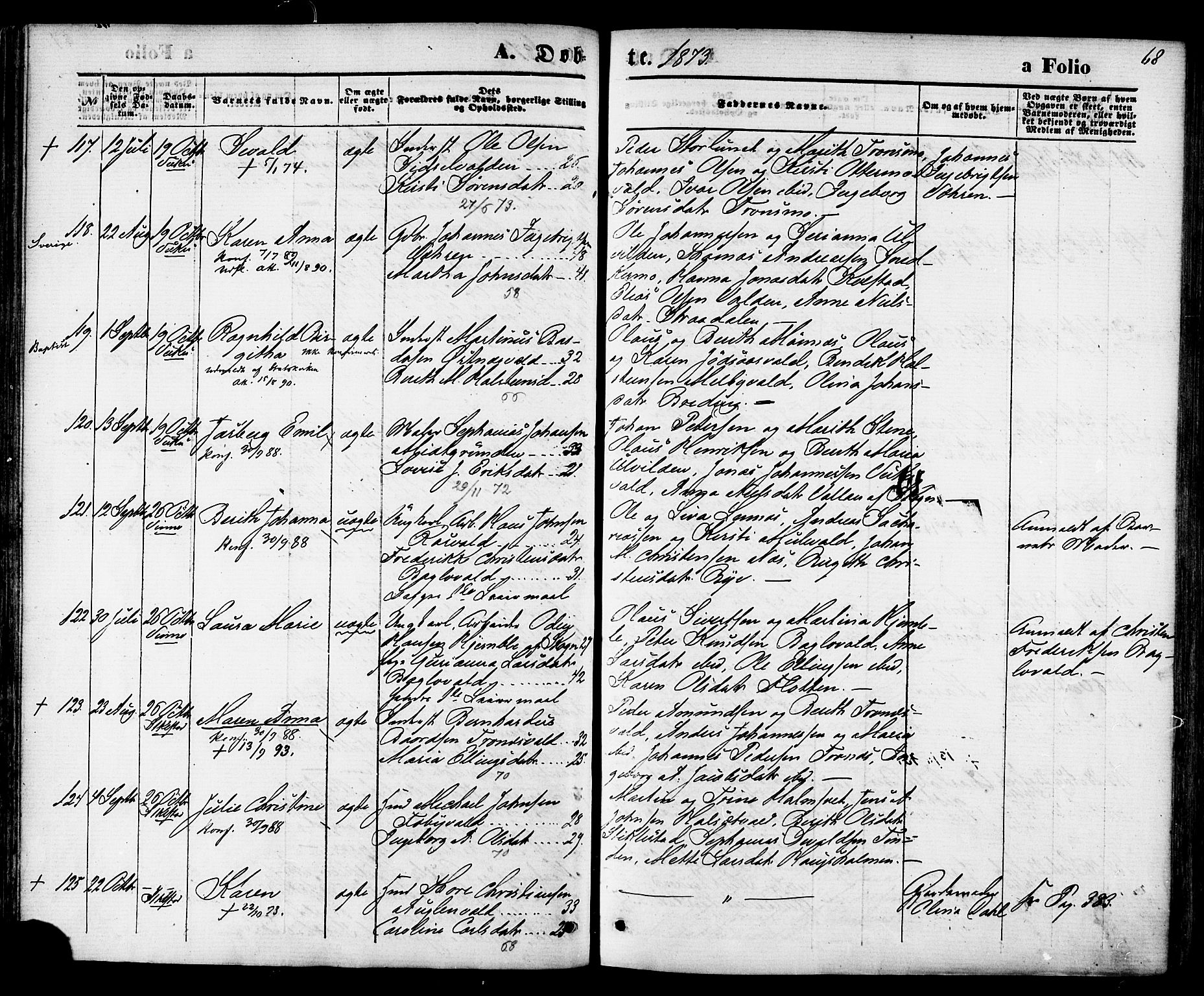 Ministerialprotokoller, klokkerbøker og fødselsregistre - Nord-Trøndelag, AV/SAT-A-1458/723/L0242: Ministerialbok nr. 723A11, 1870-1880, s. 68