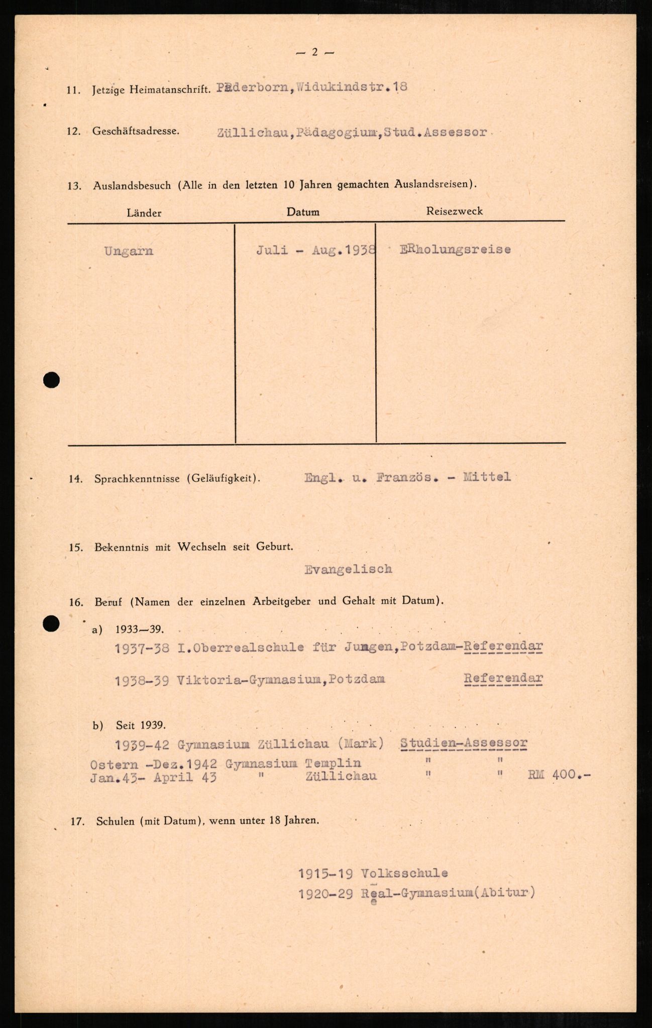 Forsvaret, Forsvarets overkommando II, AV/RA-RAFA-3915/D/Db/L0003: CI Questionaires. Tyske okkupasjonsstyrker i Norge. Tyskere., 1945-1946, s. 619