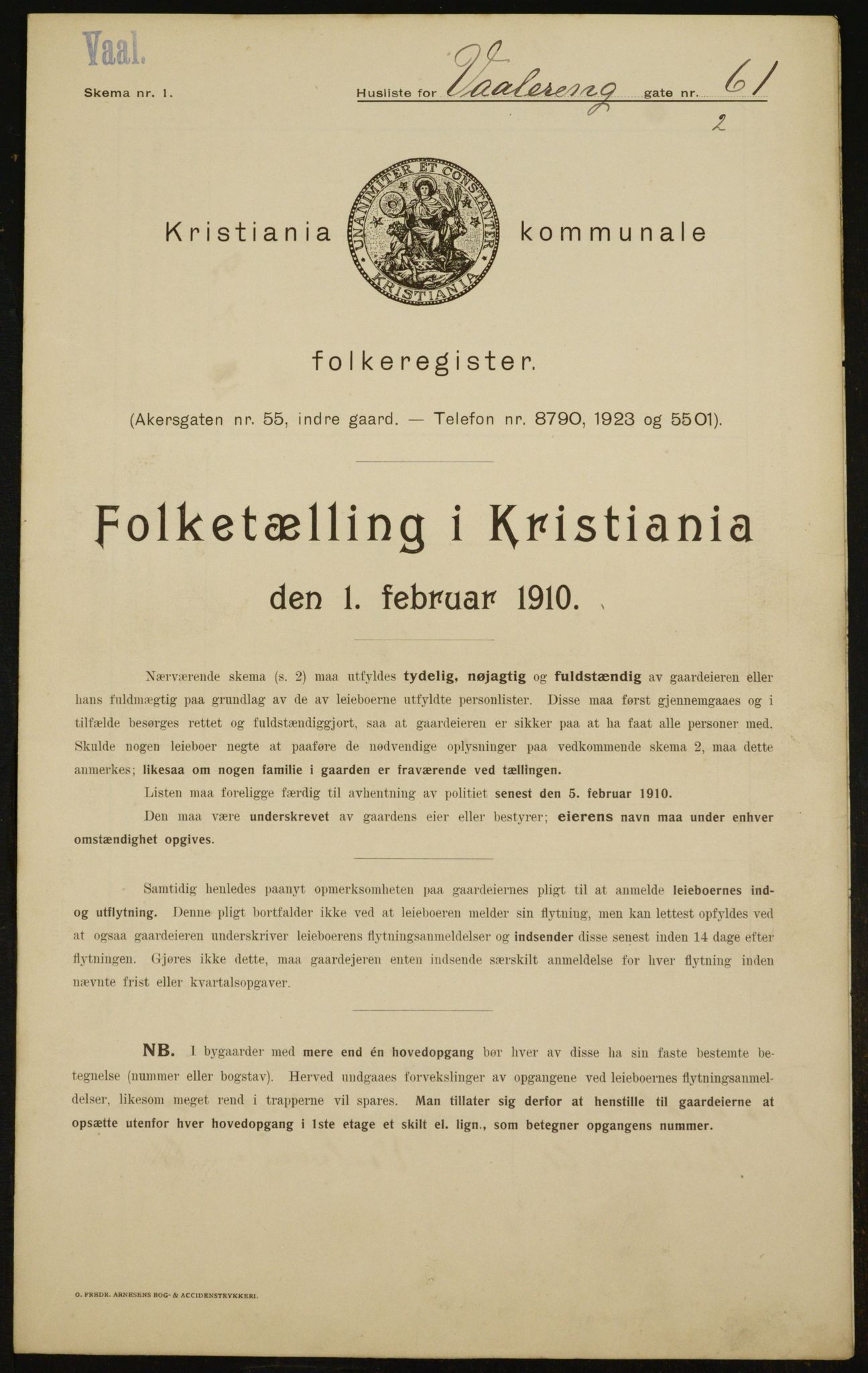 OBA, Kommunal folketelling 1.2.1910 for Kristiania, 1910, s. 119655