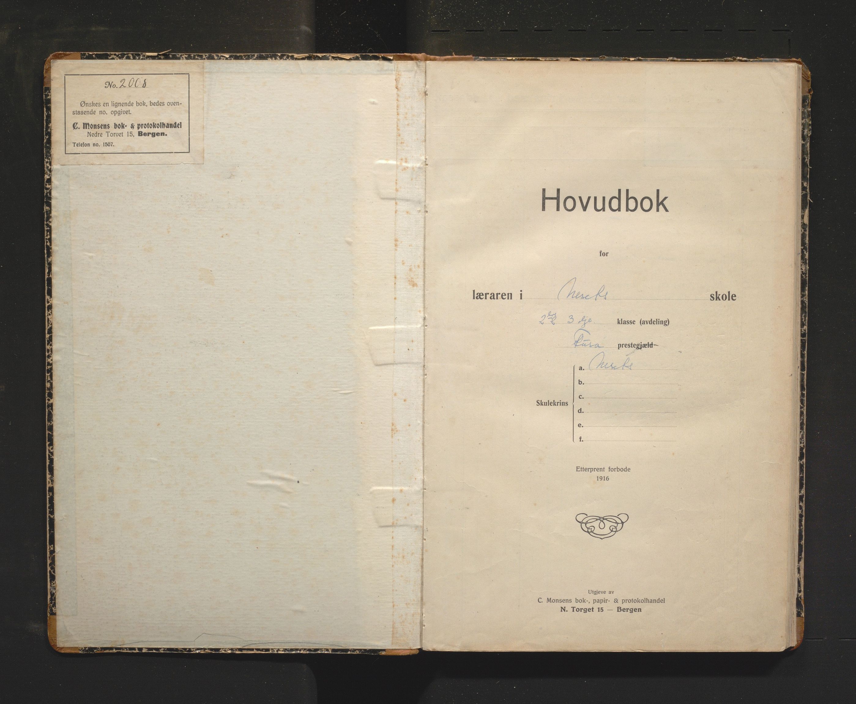 Strandvik kommune. Barneskulane, IKAH/1240-231/F/Fa/L0020: Hovudbok for 2. og 3. klasse ved Neset, Vinnes og Håvik krinsar i Fusa prestegjeld , 1917-1964