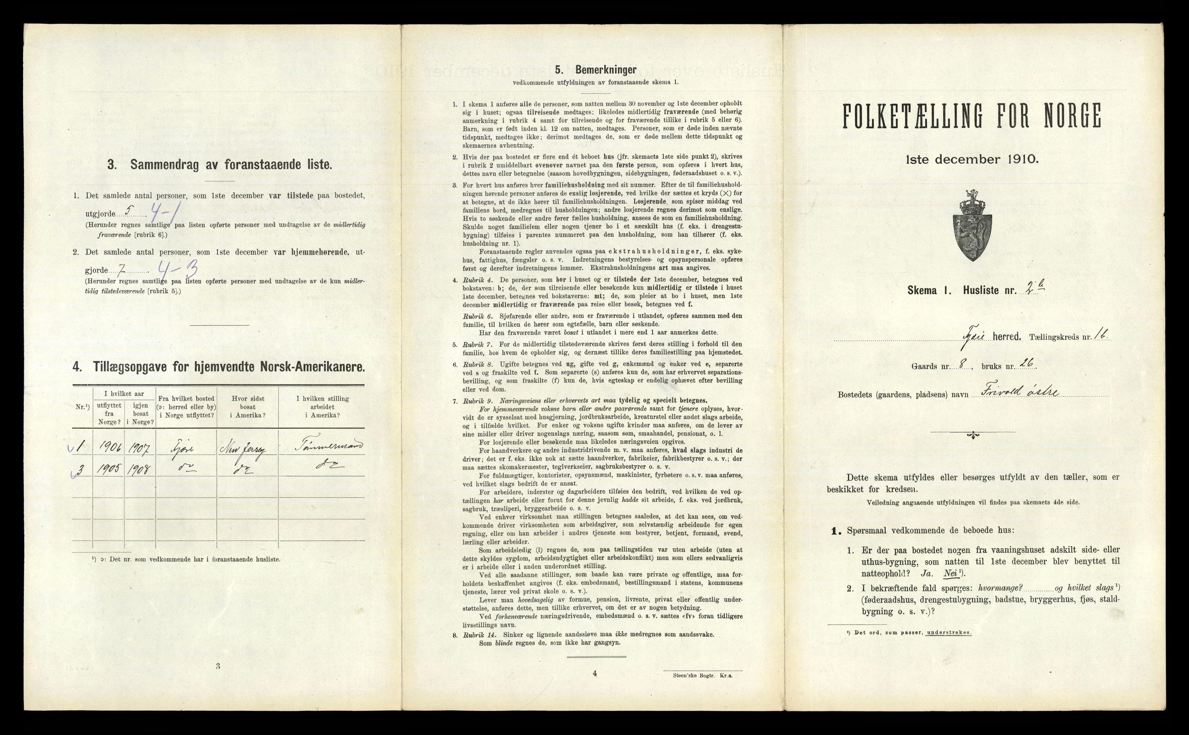 RA, Folketelling 1910 for 0923 Fjære herred, 1910, s. 445