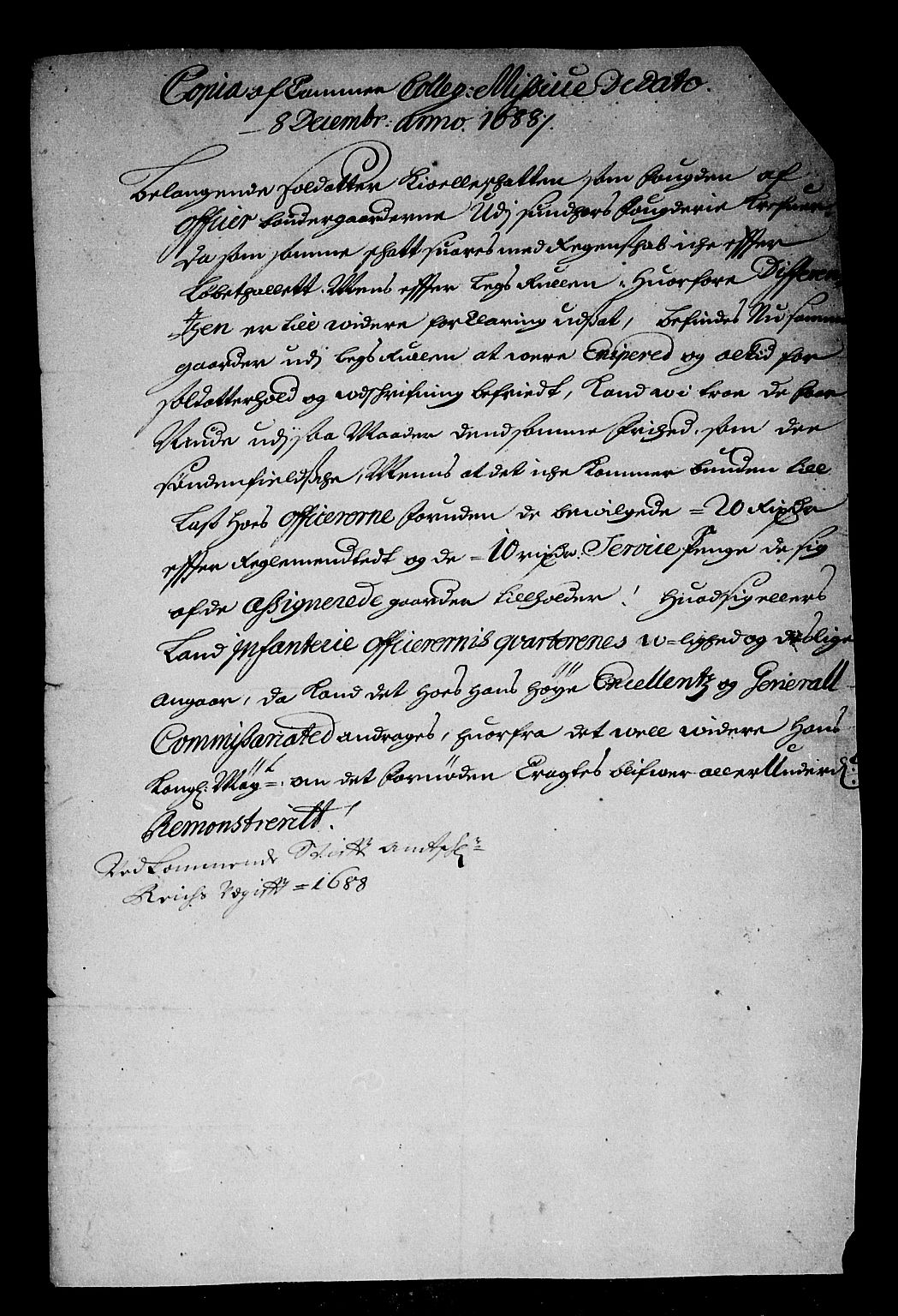 Rentekammeret inntil 1814, Reviderte regnskaper, Stiftamtstueregnskaper, Bergen stiftamt, AV/RA-EA-6043/R/Rc/L0089: Bergen stiftamt, 1688-1689