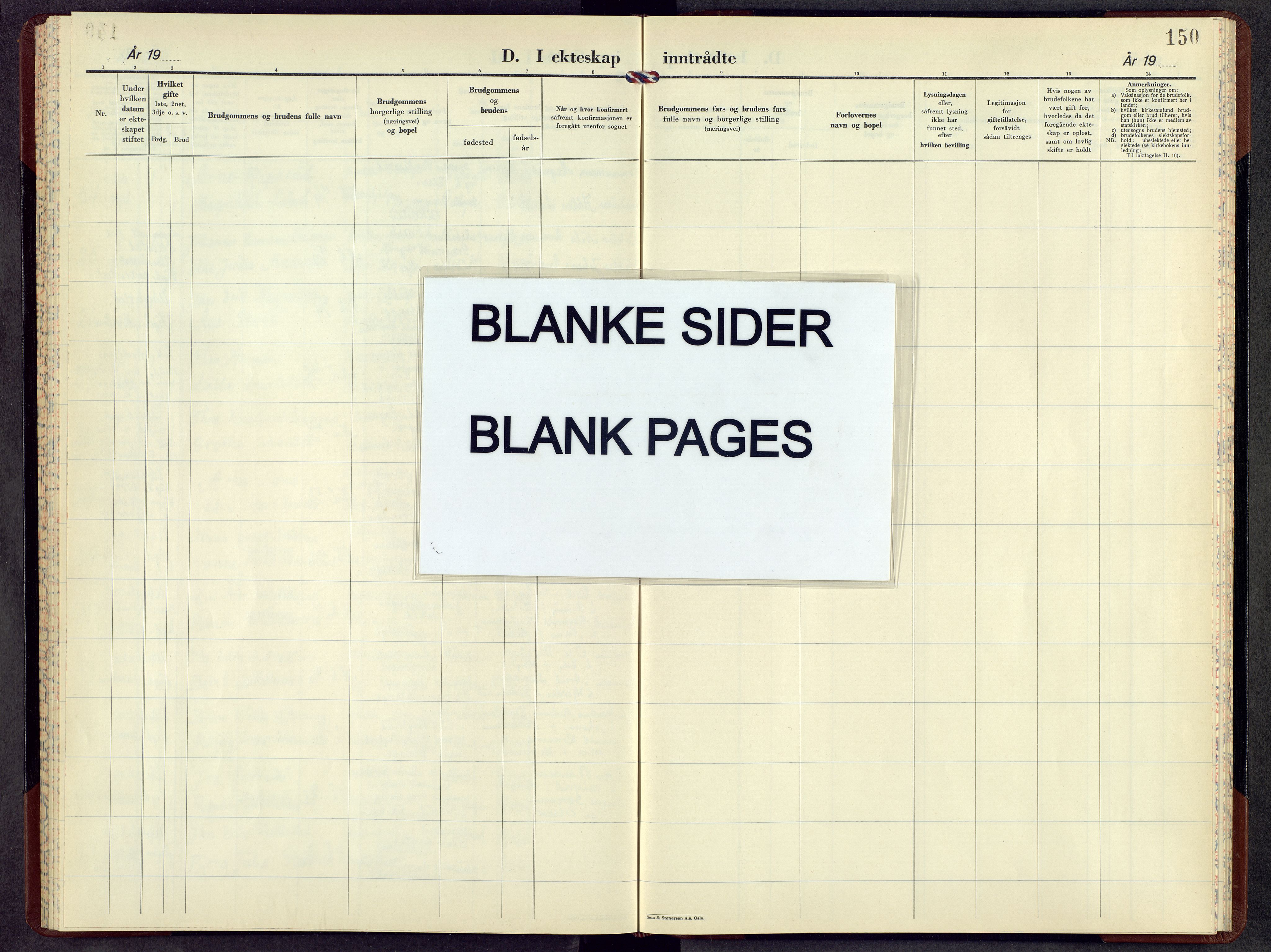 Stange prestekontor, AV/SAH-PREST-002/L/L0024: Klokkerbok nr. 24, 1955-1964, s. 150