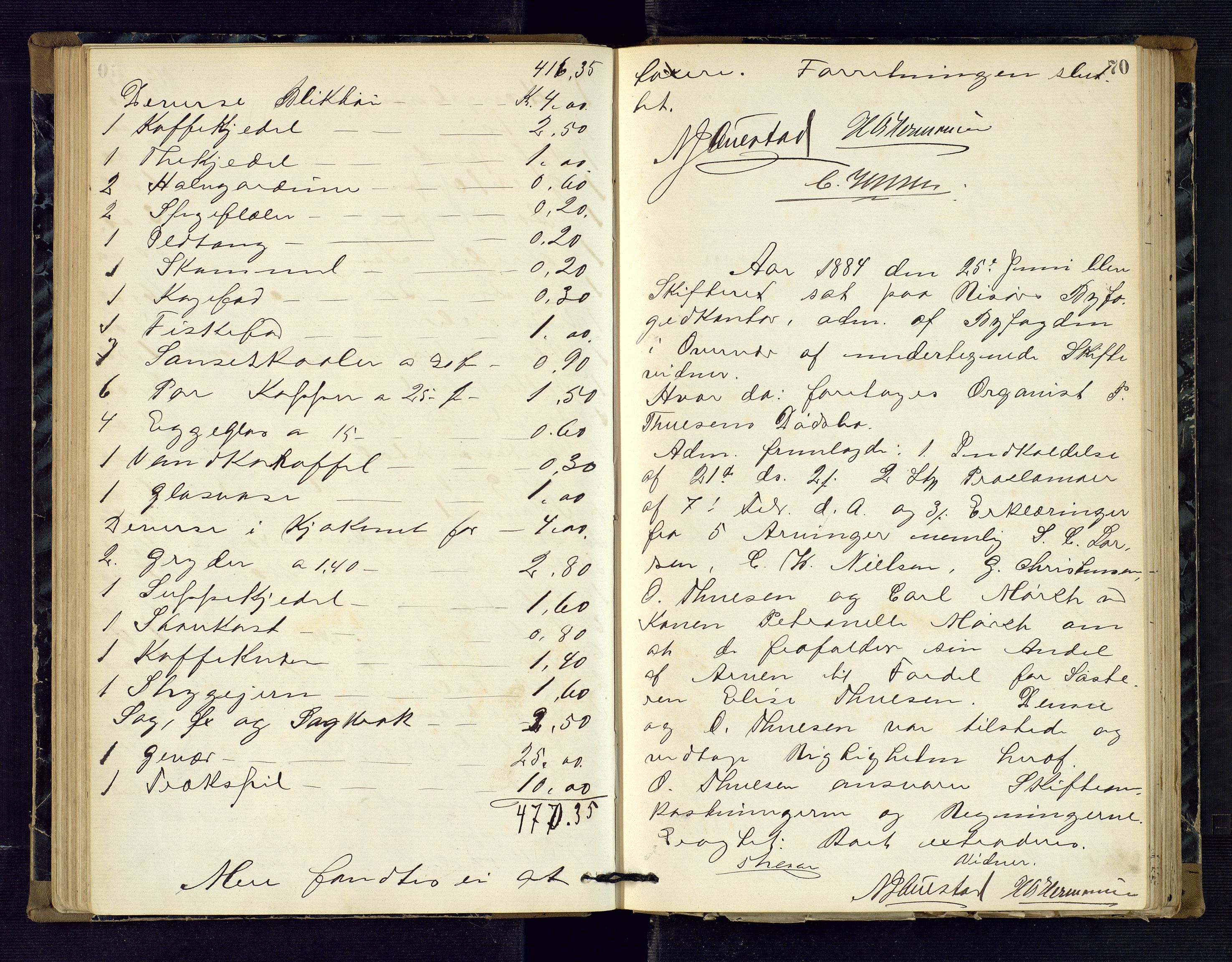 Risør byfogd, AV/SAK-1222-0005/H/Hc/L0004: Skifteprotokoll nr. 3B, 1882-1886, s. 70
