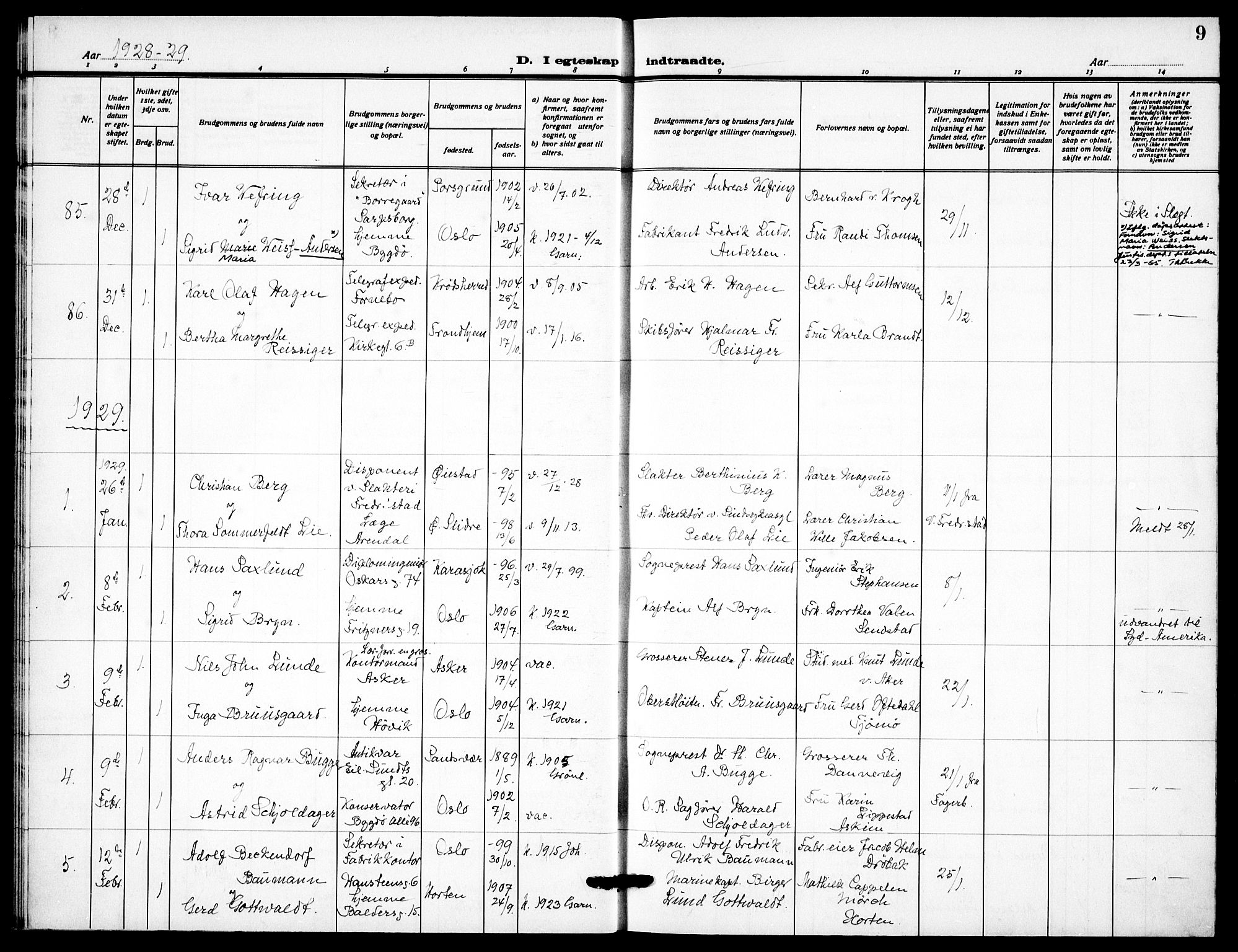 Garnisonsmenigheten Kirkebøker, AV/SAO-A-10846/F/Fa/L0019: Ministerialbok nr. 19, 1928-1938, s. 9