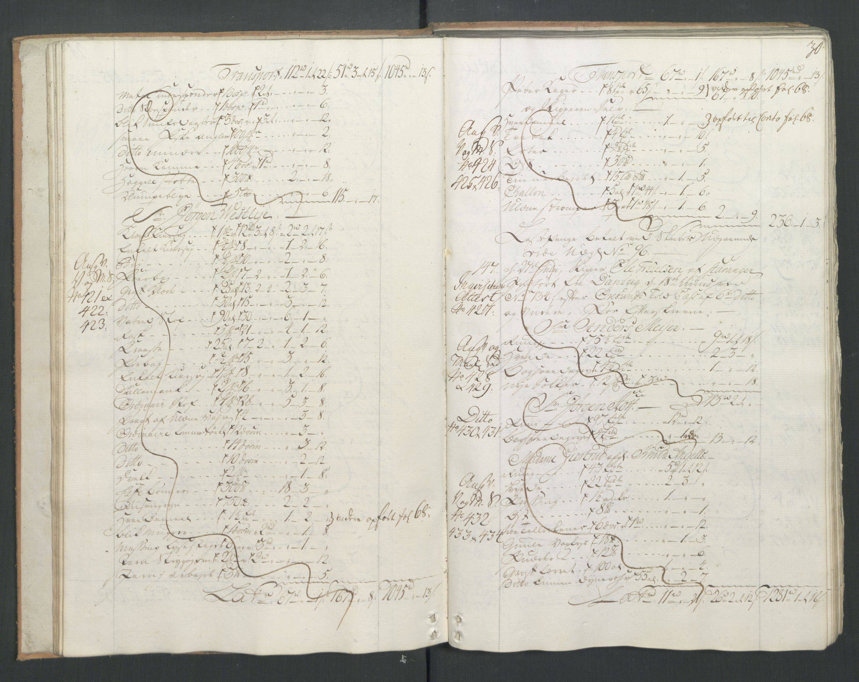 Generaltollkammeret, tollregnskaper, AV/RA-EA-5490/R22/L0026/0001: Tollregnskaper Stavanger / Hovedtollbok, 1764, s. 29b-30a